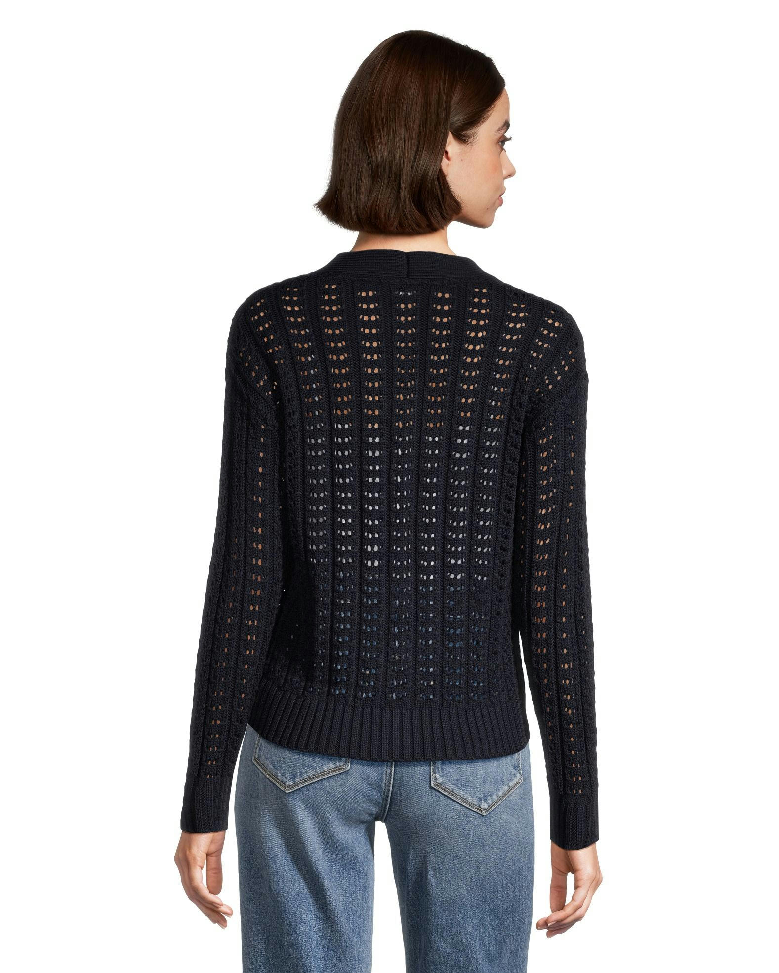 Denver Hayes Women's Semi Fitted Drop Shoulder Button Up Cardigan