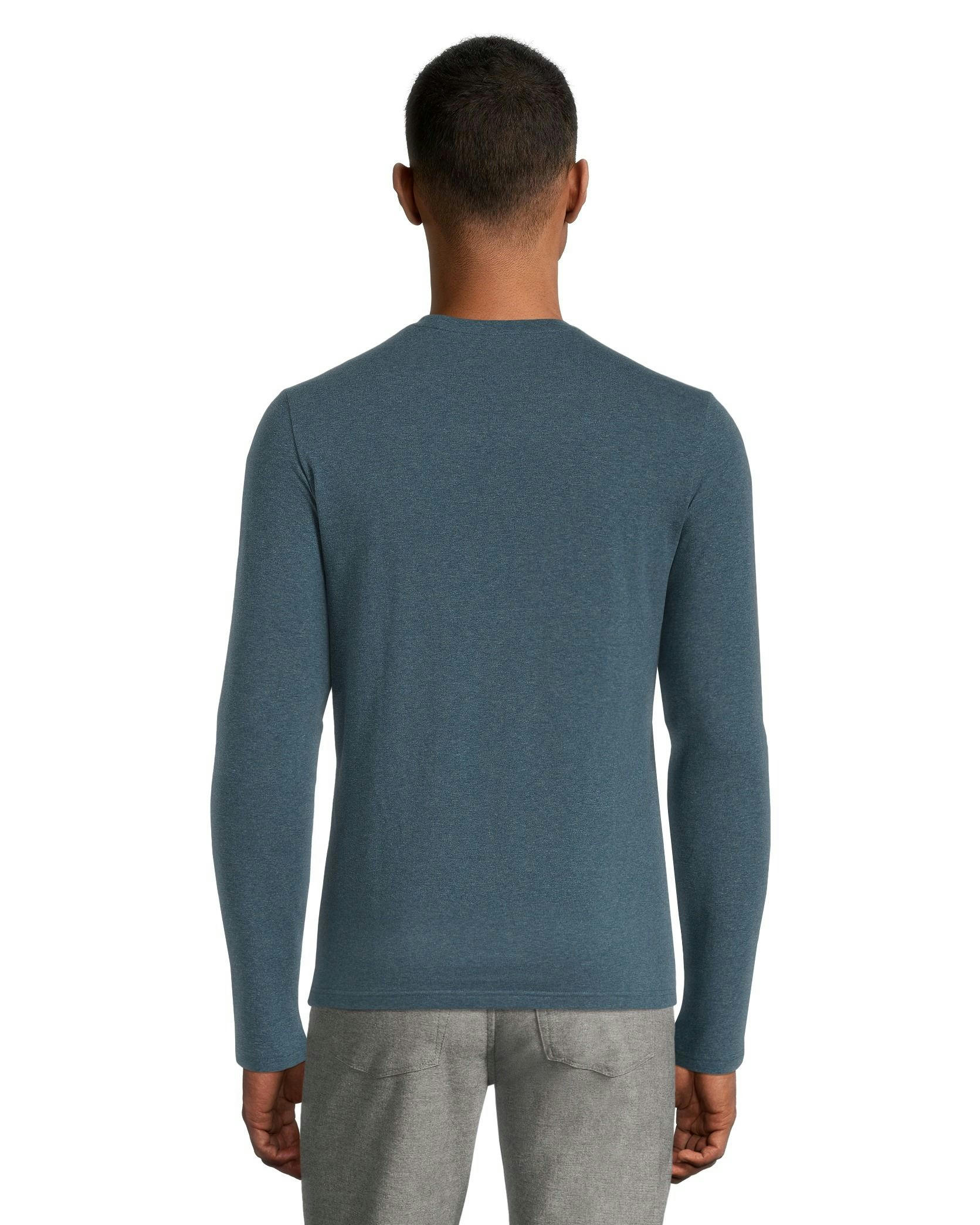 Denver Hayes Men's Stretch Long Sleeve Modern Fit Crewneck T Shirt