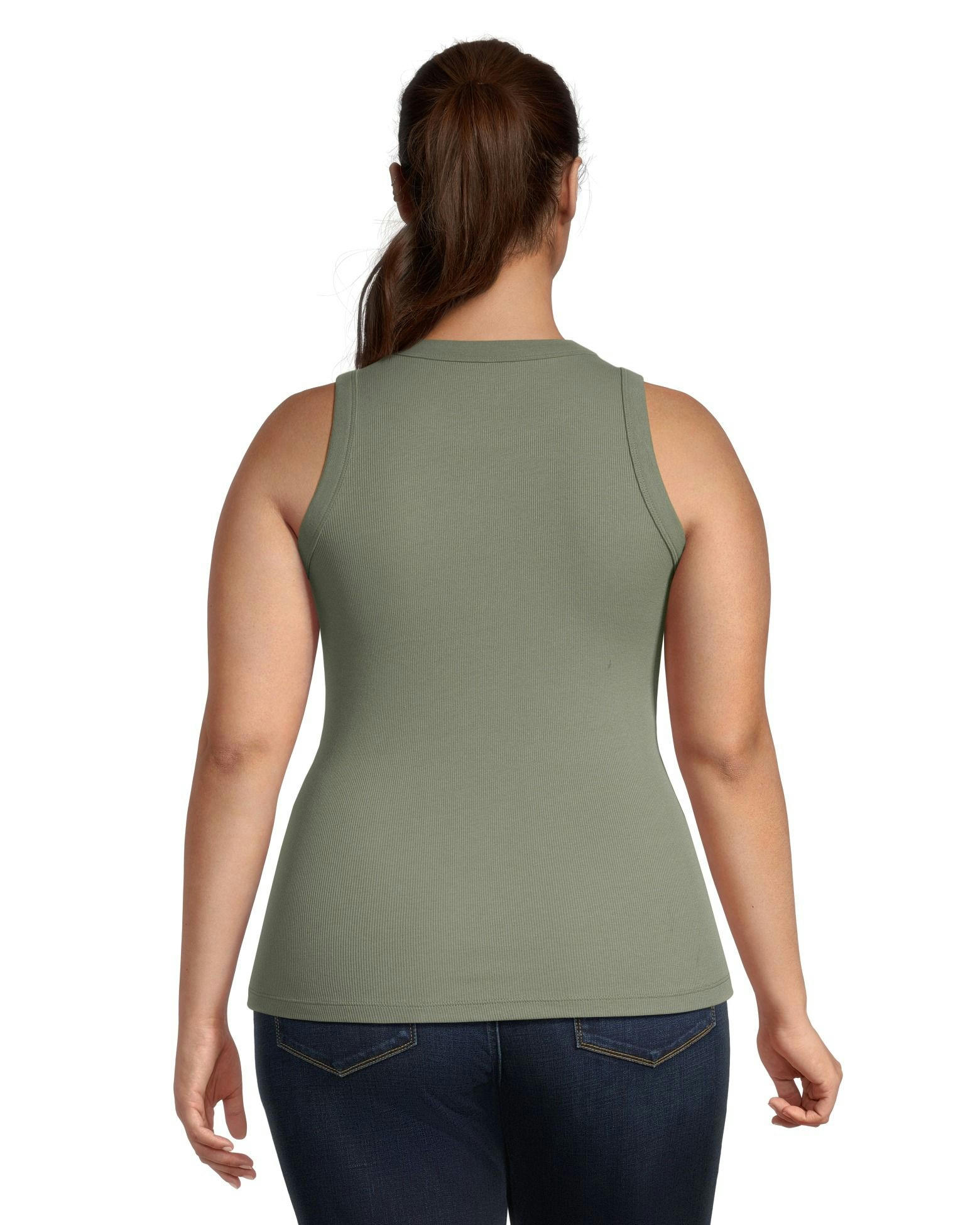 Denver Hayes Fitted High Neck Ribbed Tank Top