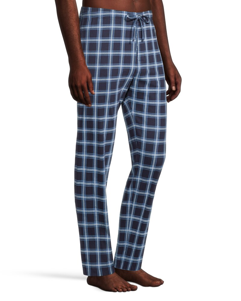 Denver Hayes Men's Plaid Jersey Elastic Drawstring Lounge Pants