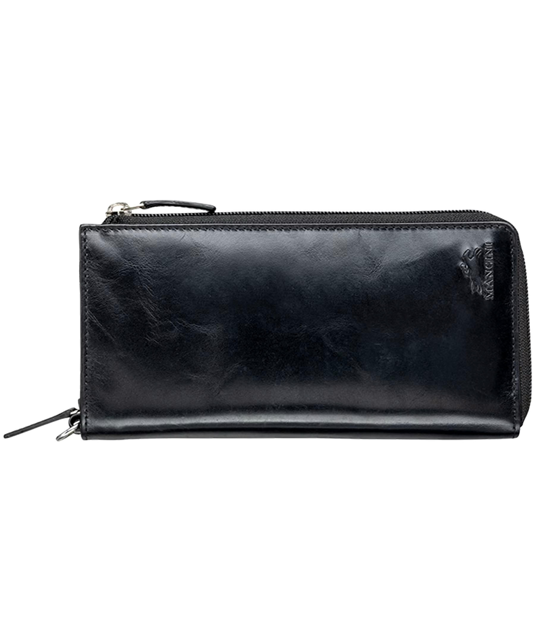 Mancini Leather Goods Women's Casablanca RFID Secure Trifold Wallet Black