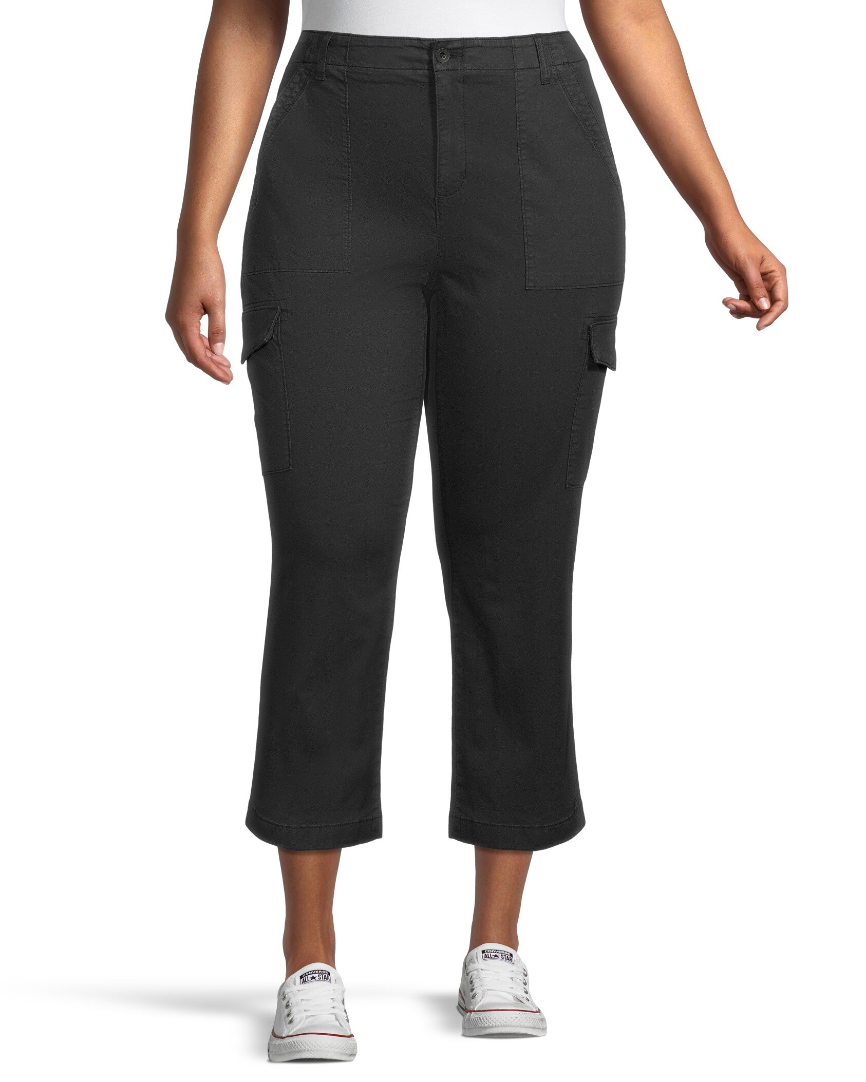 Denver Hayes Women's Garment Wash High Rise Crop Pants