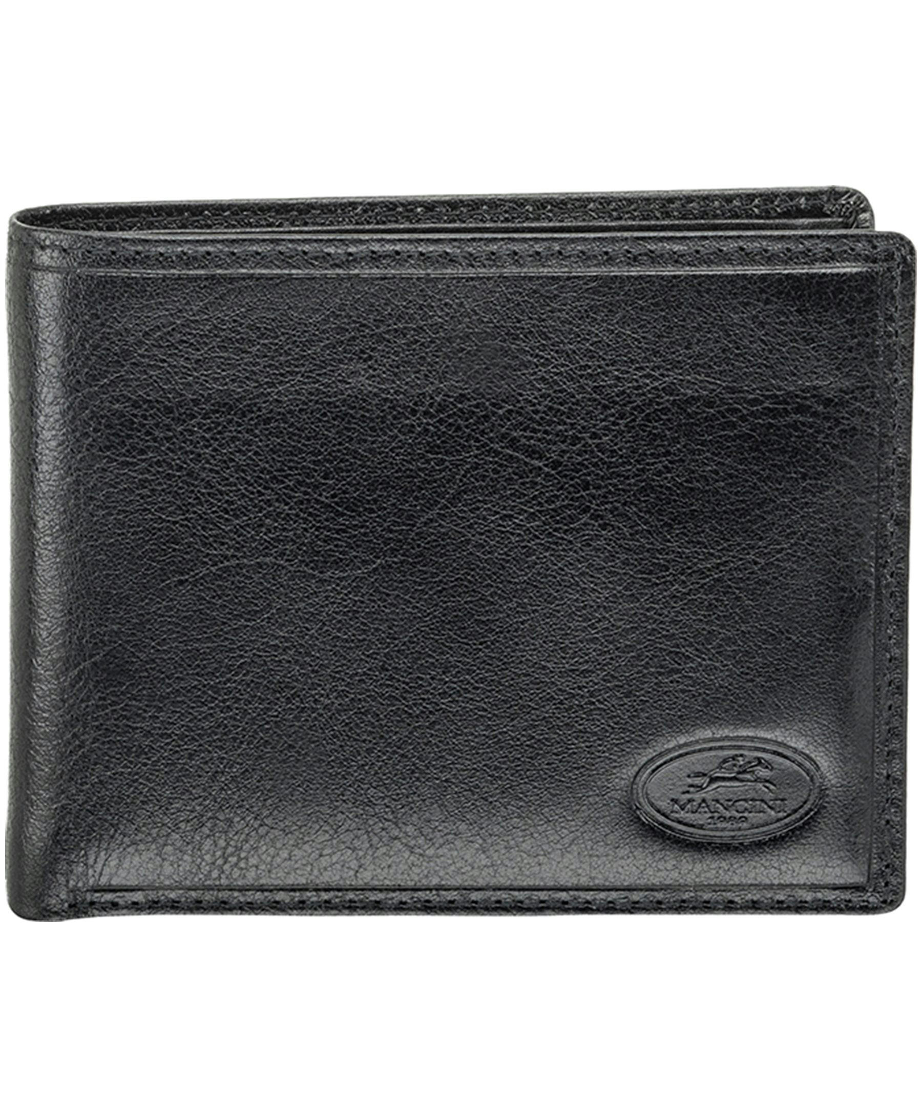 Mancini Leather Goods Men's Equestrian RFID Secure Wallet with Removable Passcase Brown