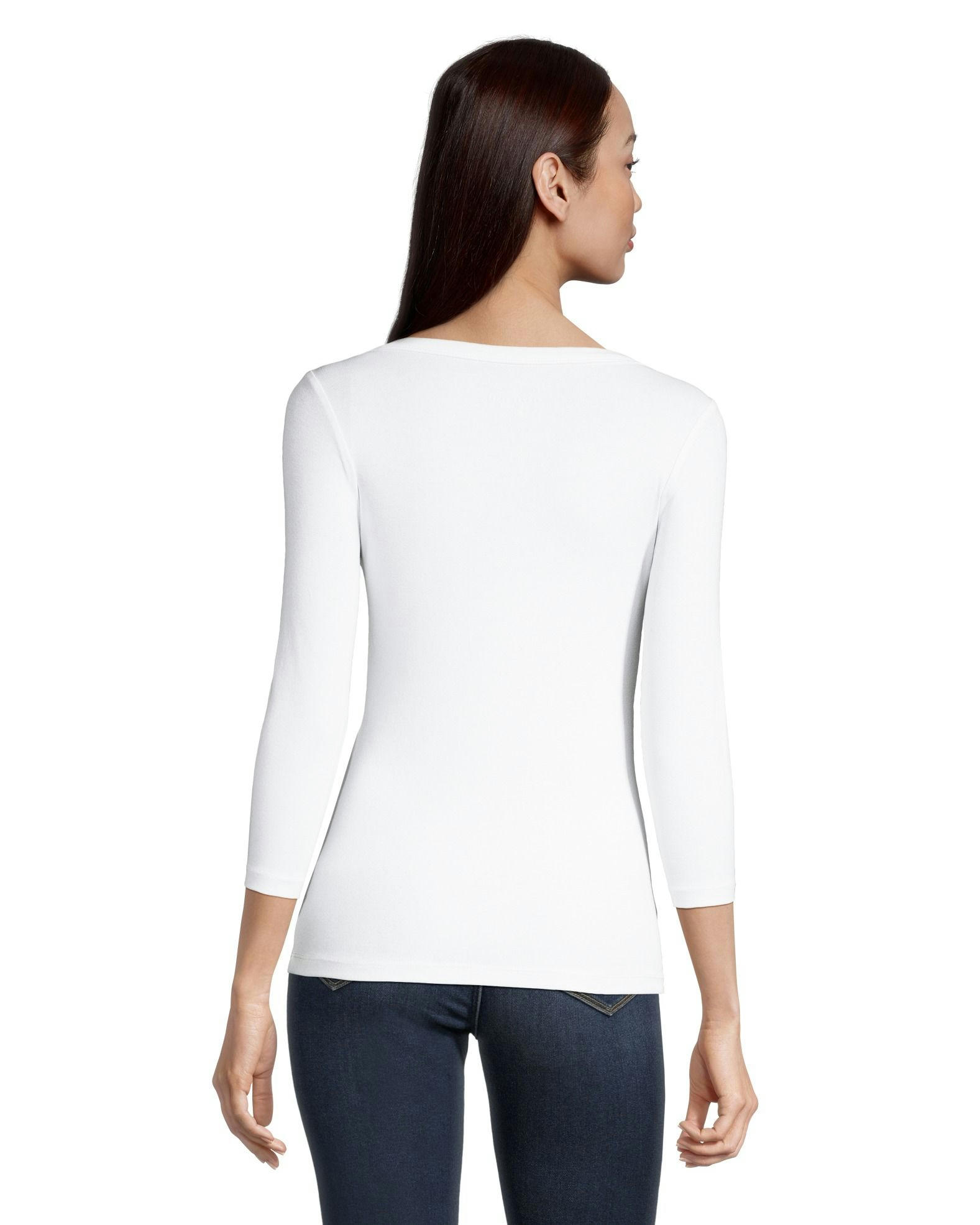 Denver Hayes Fitted 3/4 Length Sleeves Y Neck T Shirt