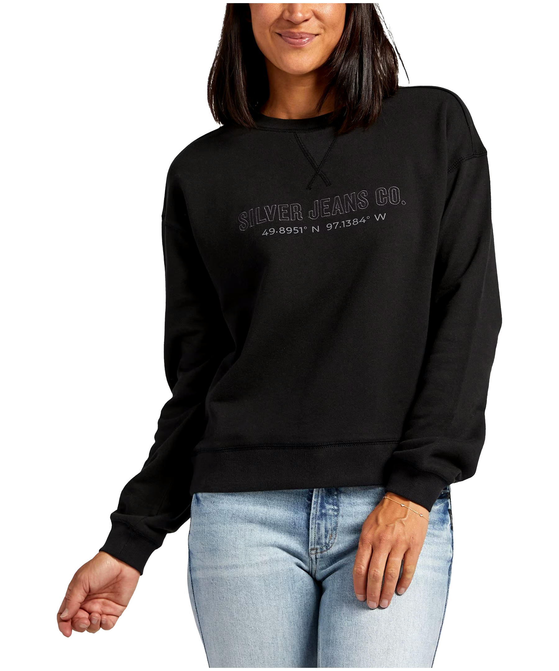 Silver Women's French Terry Crewneck Sweatshirt