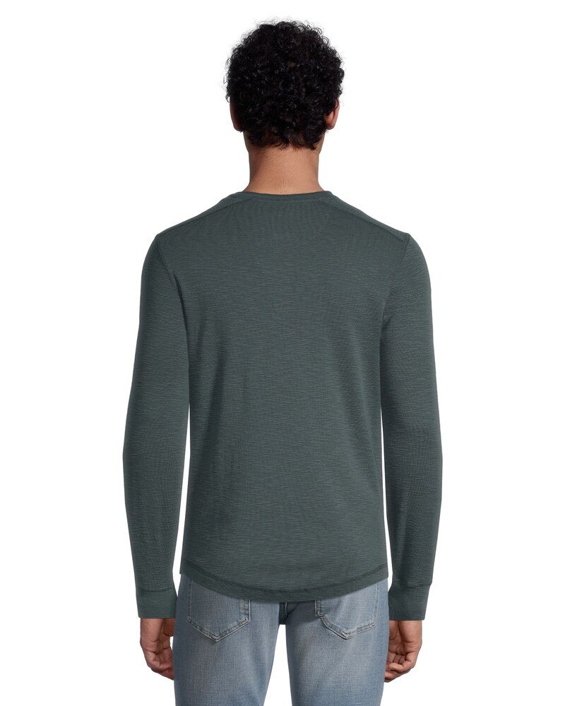 Denver Hayes Men's Long Sleeve Modern Fit Cotton Slub Henley Shirt