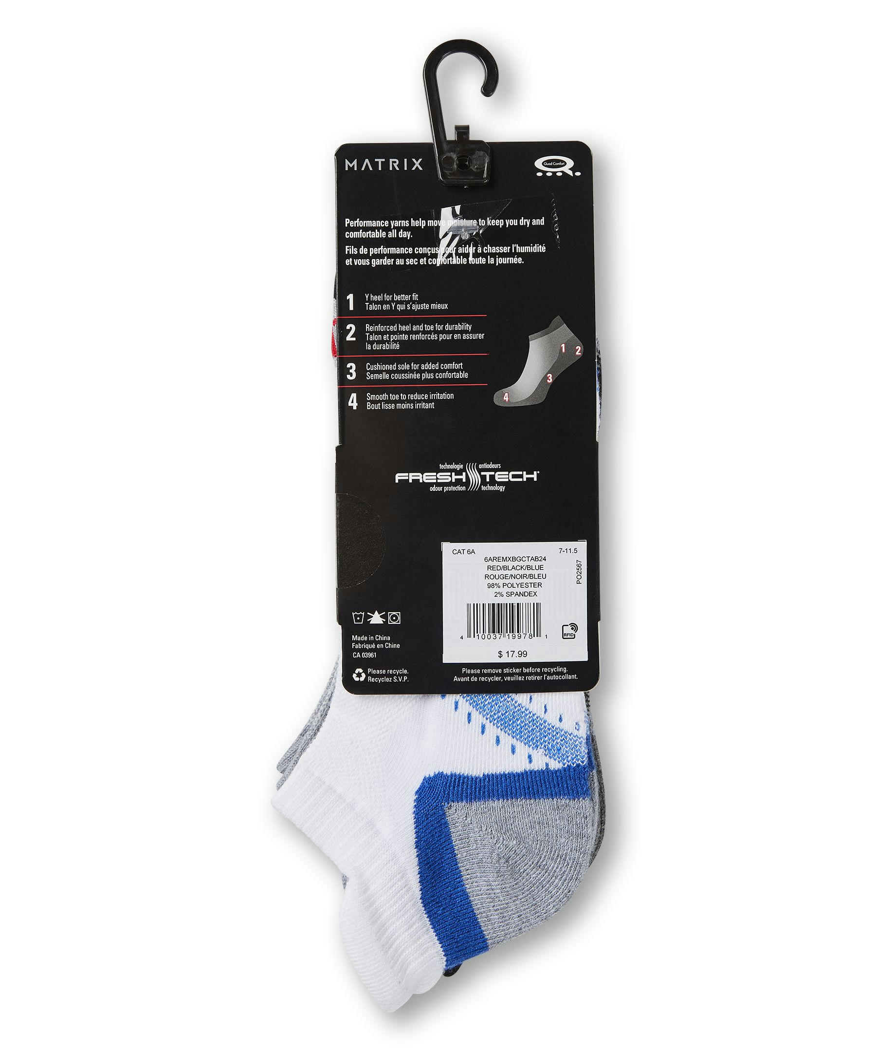 Matrix Men's BOGO Low Cut Sport Socks, 3 Pack