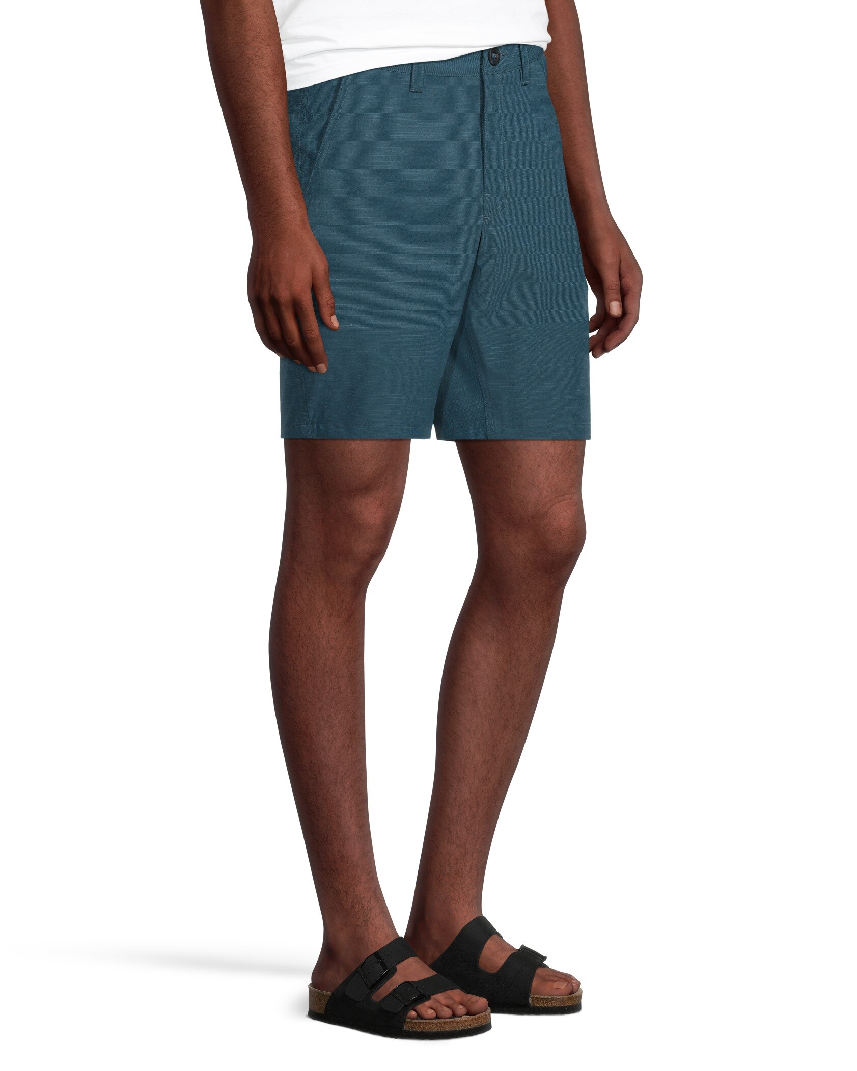 Men's Mid Rise Stretch Textured End on End Quick Dry Hybrid Shorts