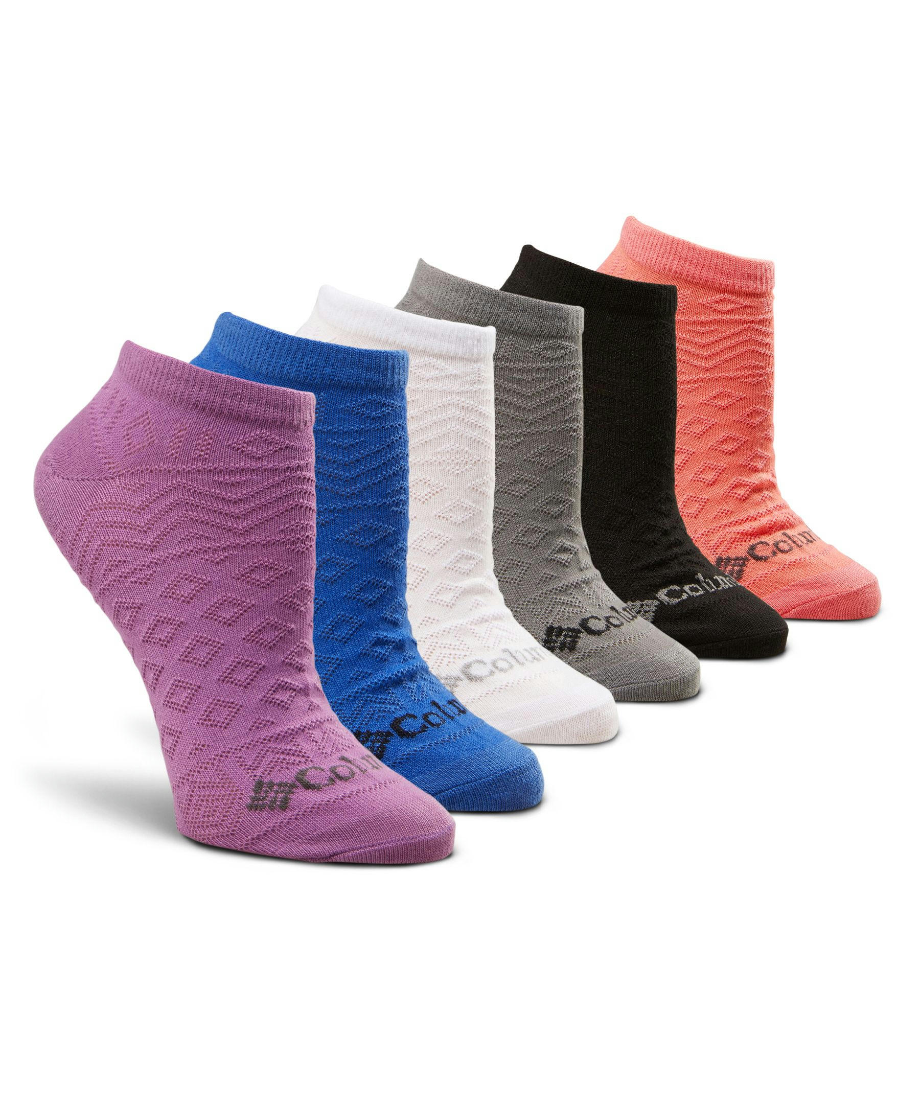 Columbia Women's 6 Pack Pattern Mesh No Show Socks