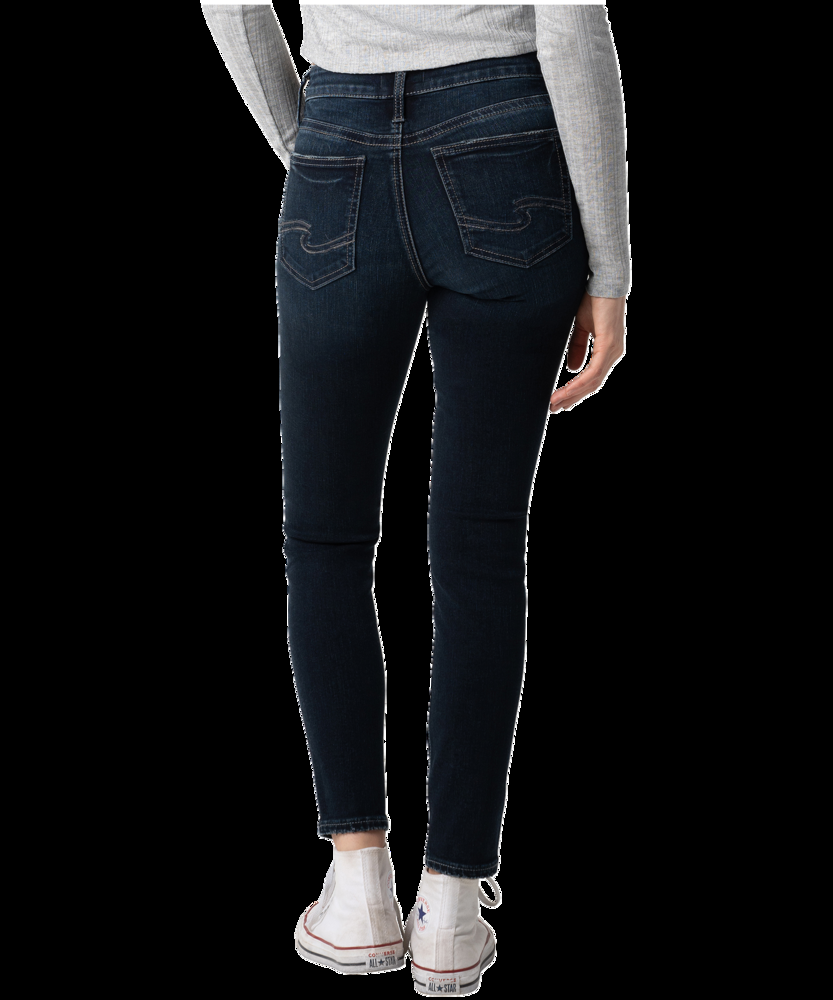 Silver Women's Suki Curvy Fit Mid Rise Skinny Jeans - Dark Indigo