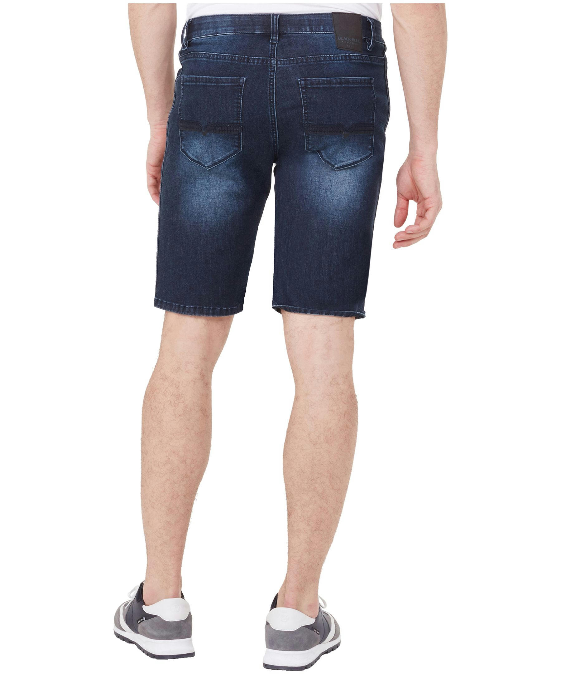 Black Bull Men's John Slim Fit Stretch Performance Denim Shorts - Dark Wash