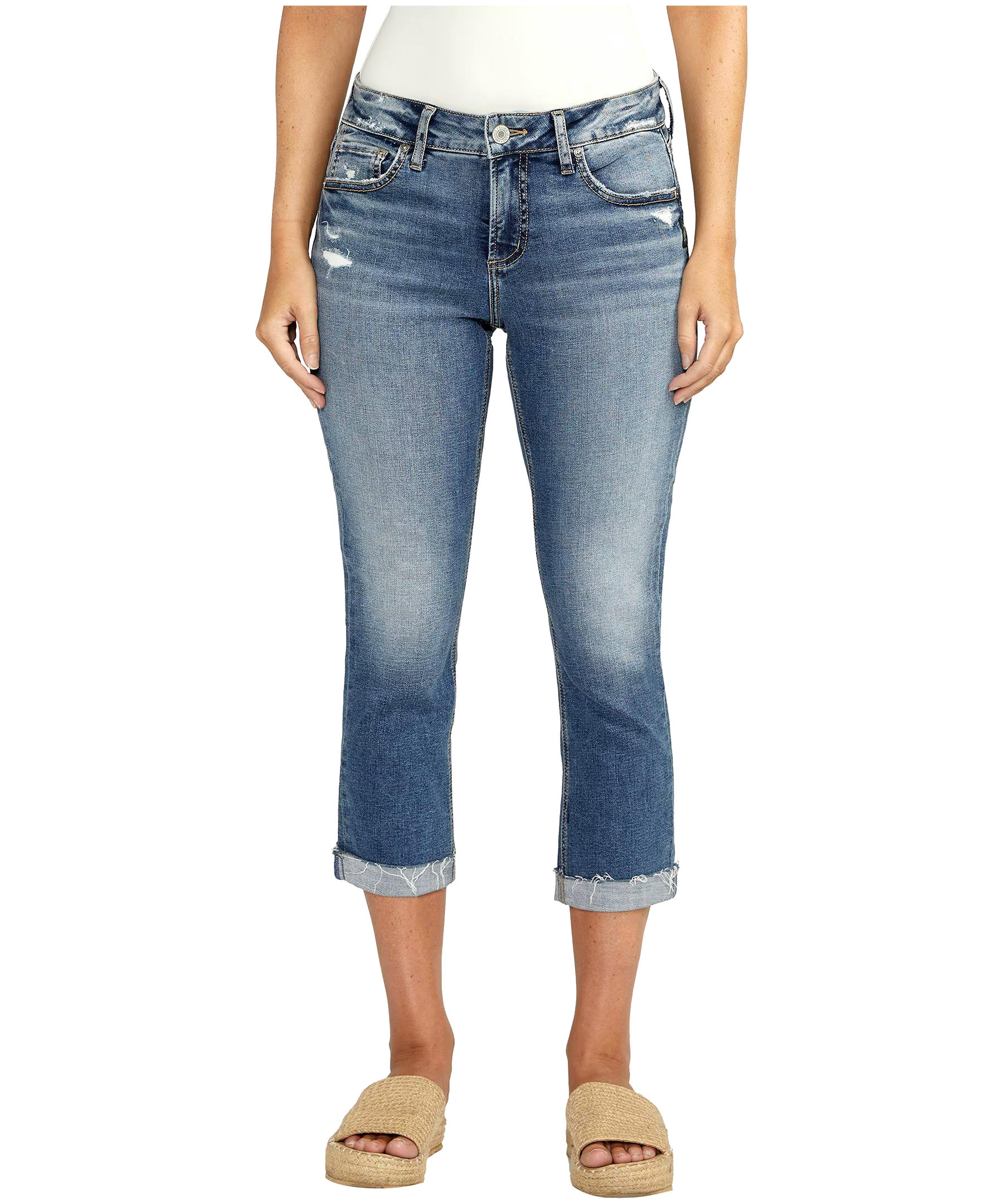 Silver Women's Elyse Mid Rise Curvey Fit Capris