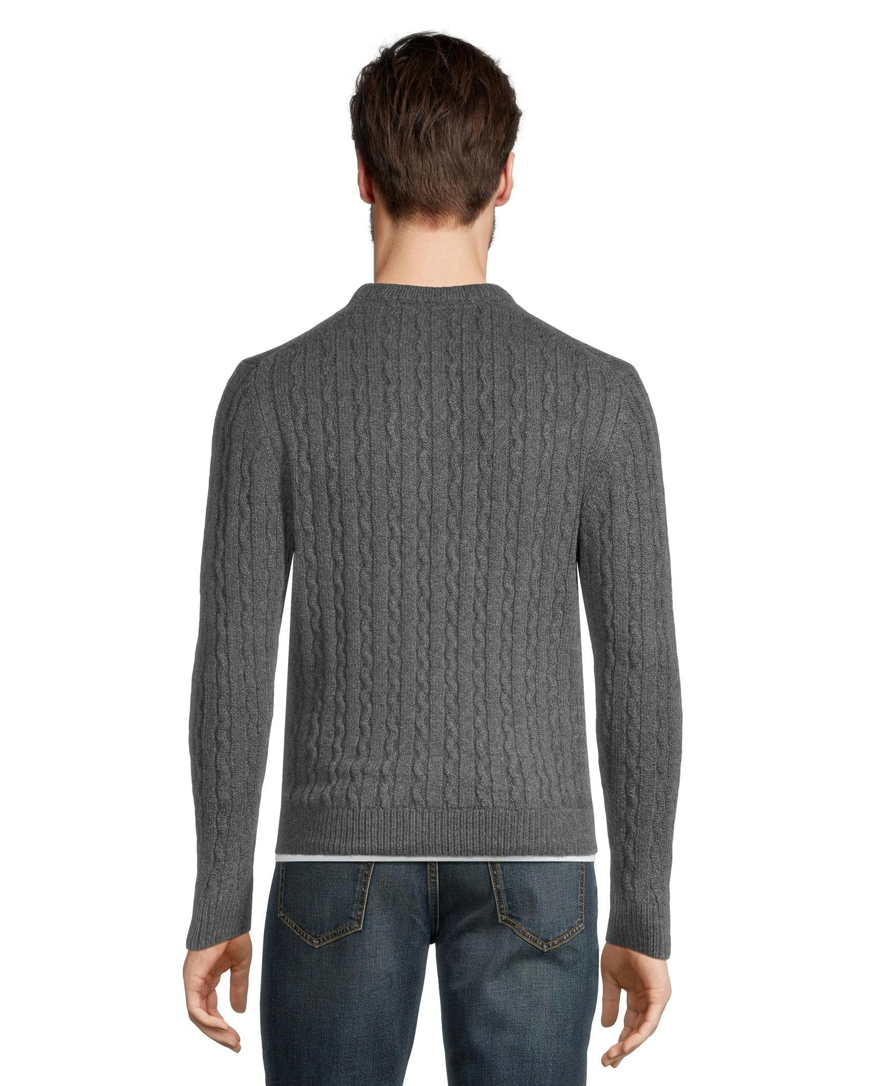 Denver Hayes Men's Cable Stitch Crewneck Sweater