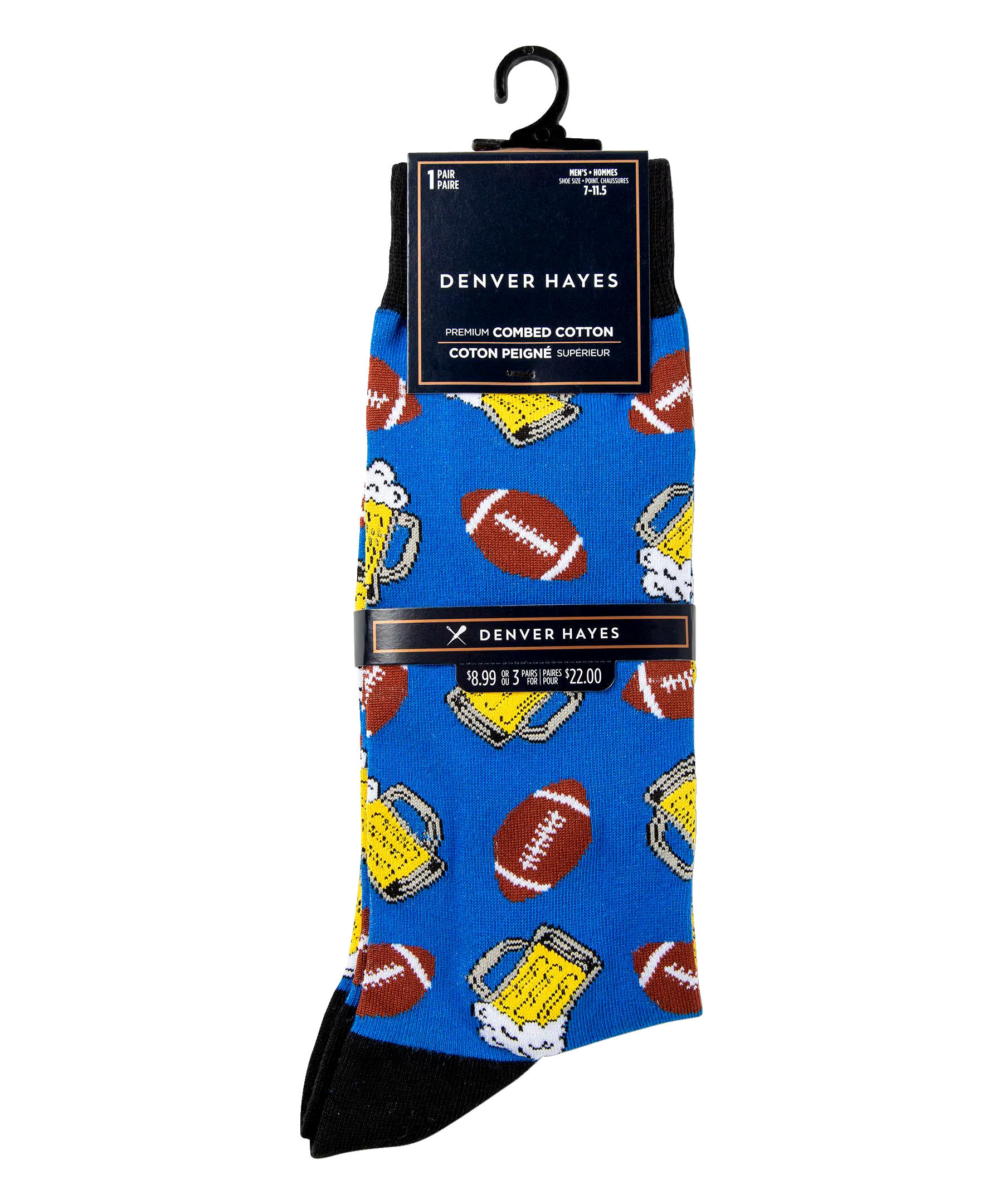Denver Hayes Men's Novelty Beer Pattern Crew Socks
