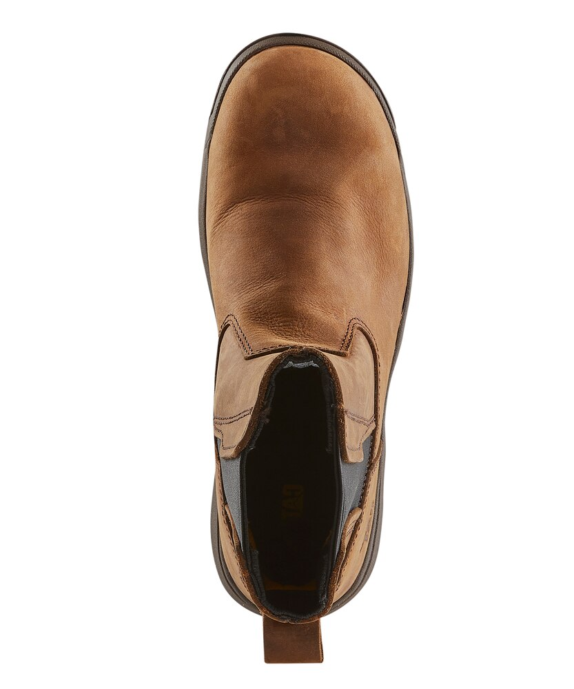 Caterpillar - CAT Women's Abbey 6 Inch Steel Toe Steel Plate Pull On Leather Safety Work Boots - Tan