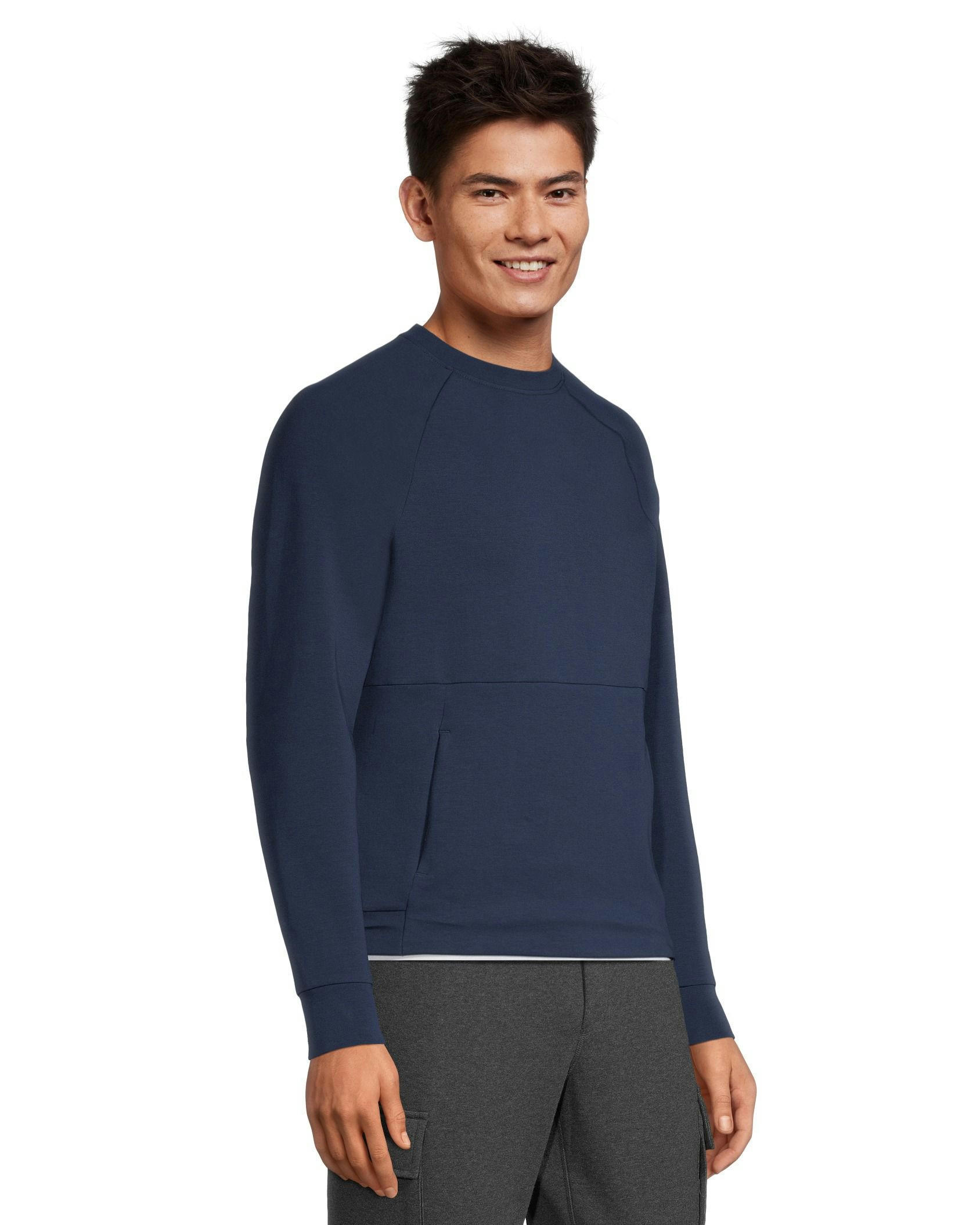 Matrix Men's Double-Knit Kangaroo Pocket Crew Neck Shirt