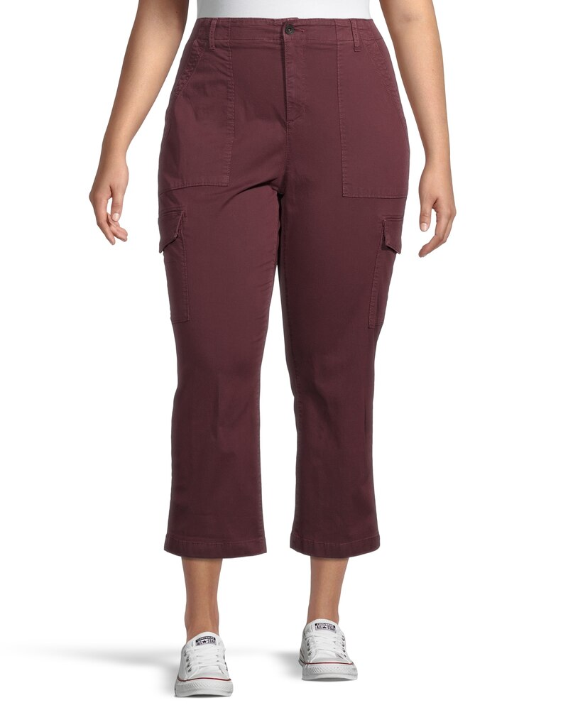 Denver Hayes Women's Garment Wash High Rise Crop Pants
