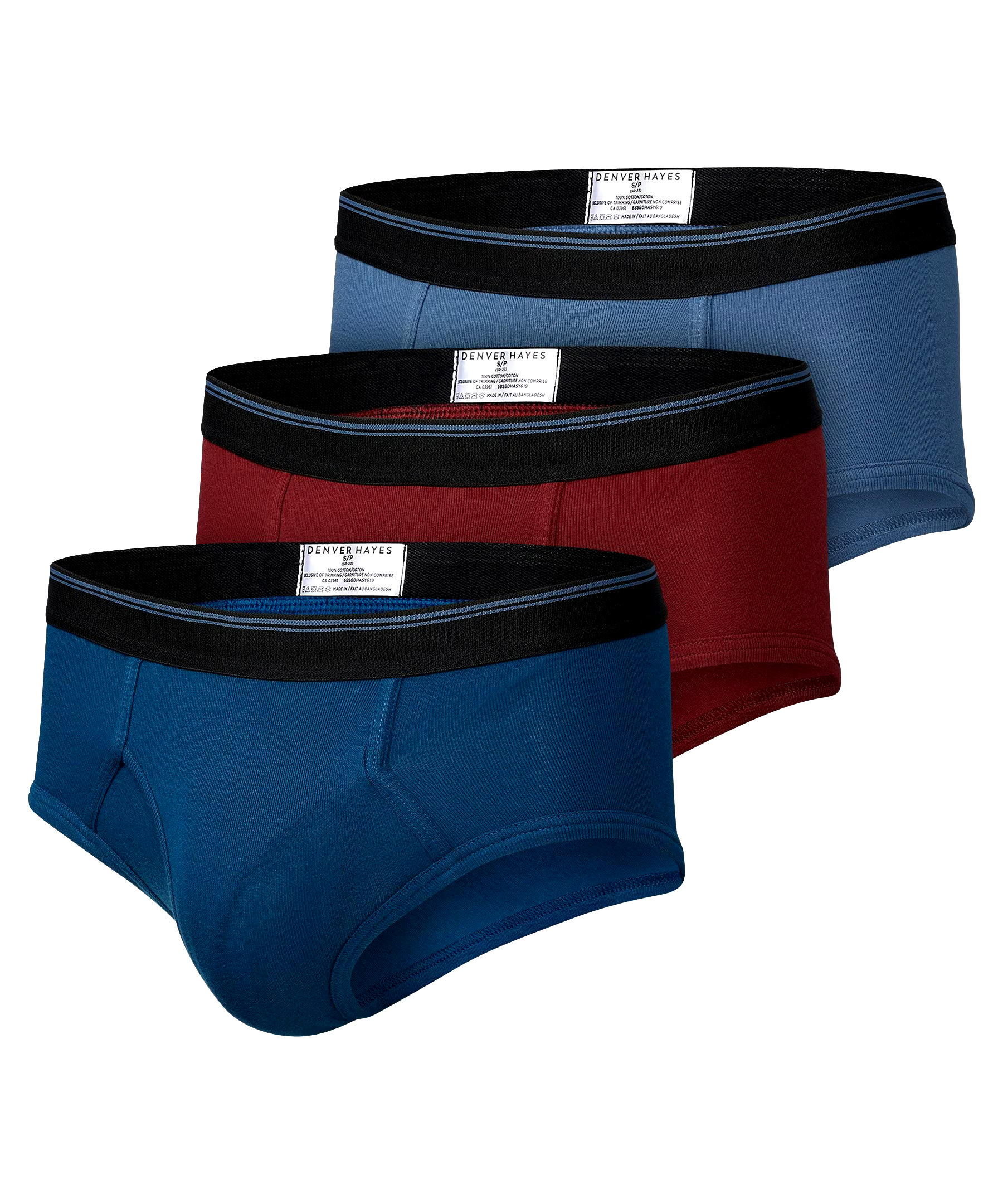 Denver Hayes Men's 3 Pack Basic Briefs Underwear