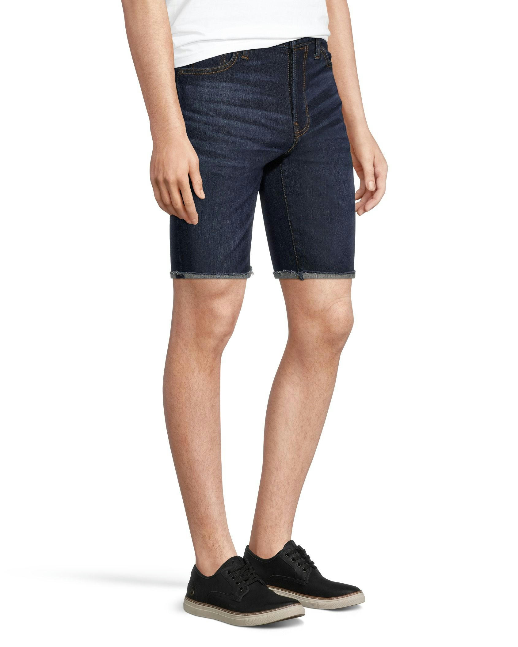 Men's Mid Rise Stretch Denim Shorts - Dark Wash