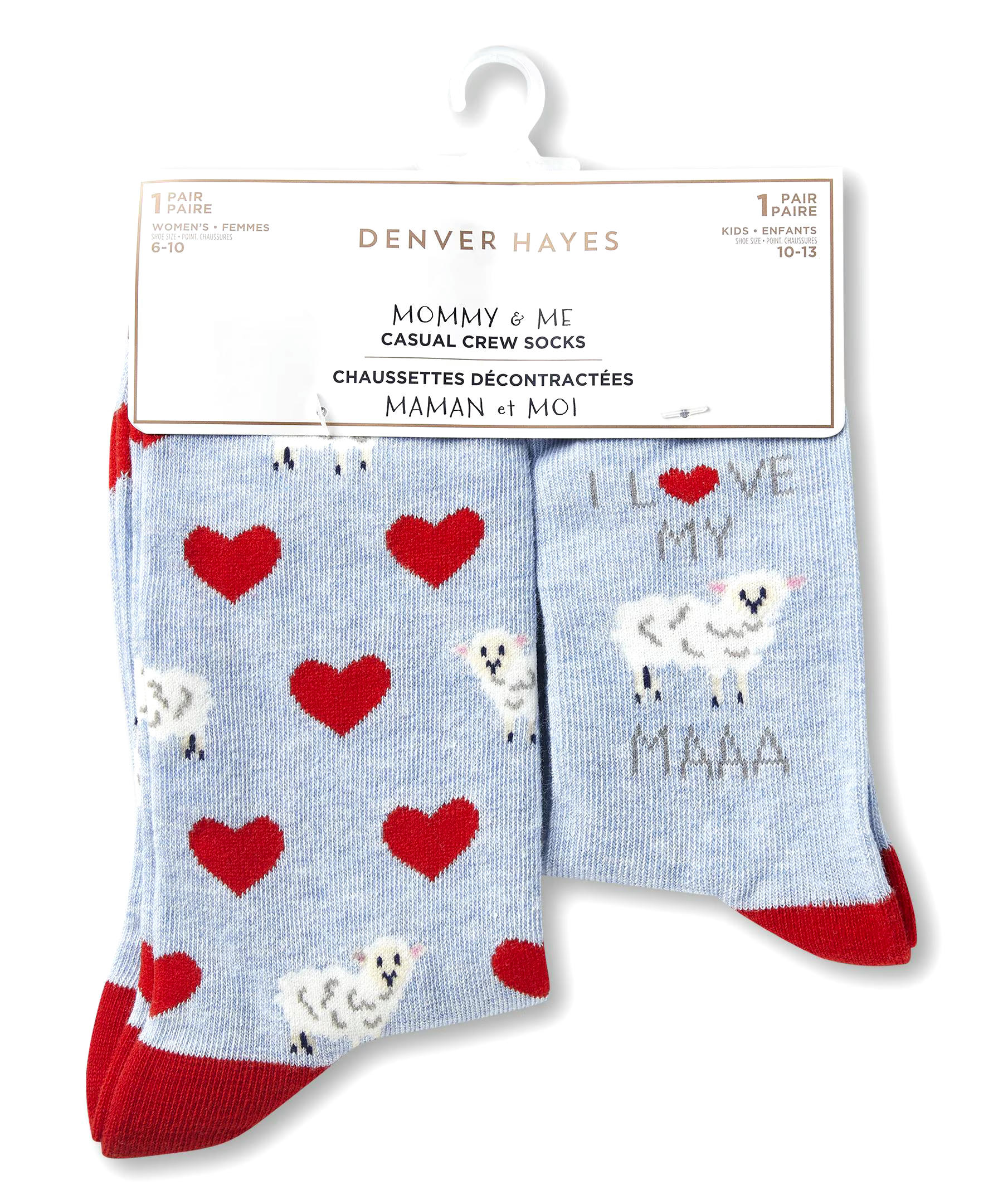 Denver Hayes Mommy and Me Matching Cotton Socks, 2 Pack