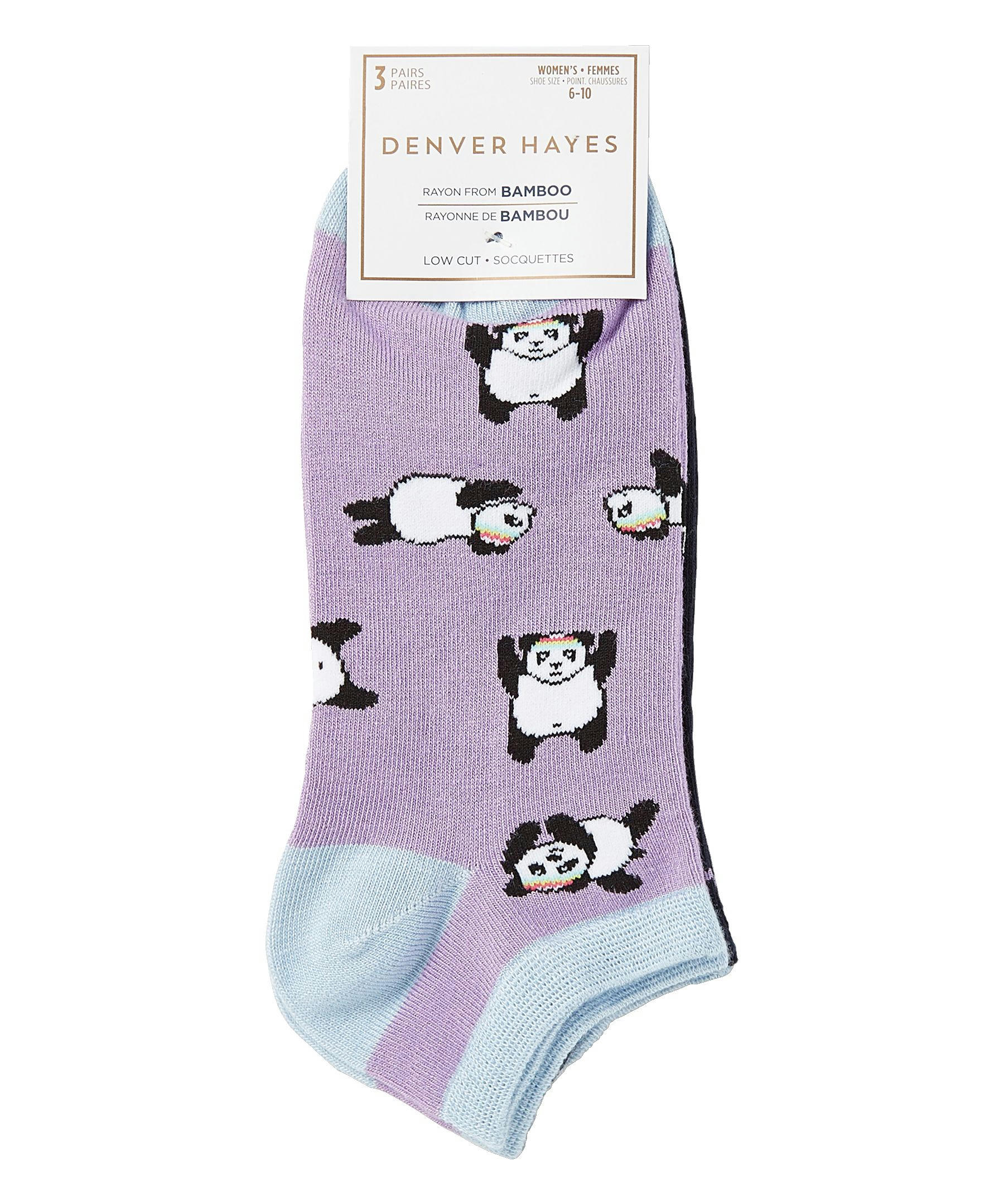 Denver Hayes Women's 3 Pack Bamboo Low Cut Socks
