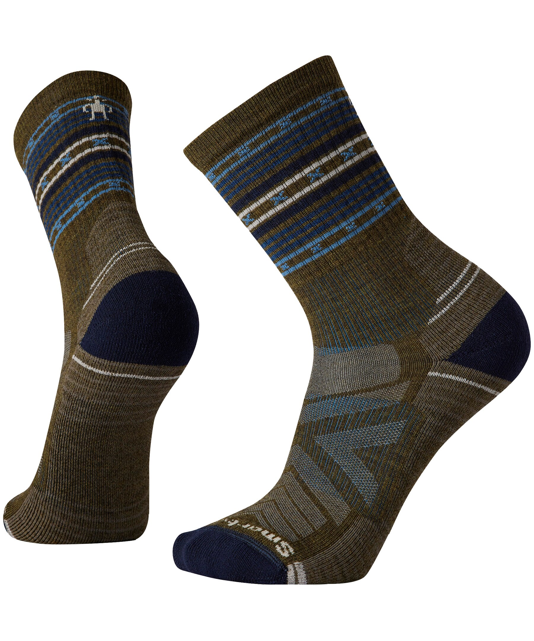 Men's Lite Cushion Spiked Stripe Crew Socks