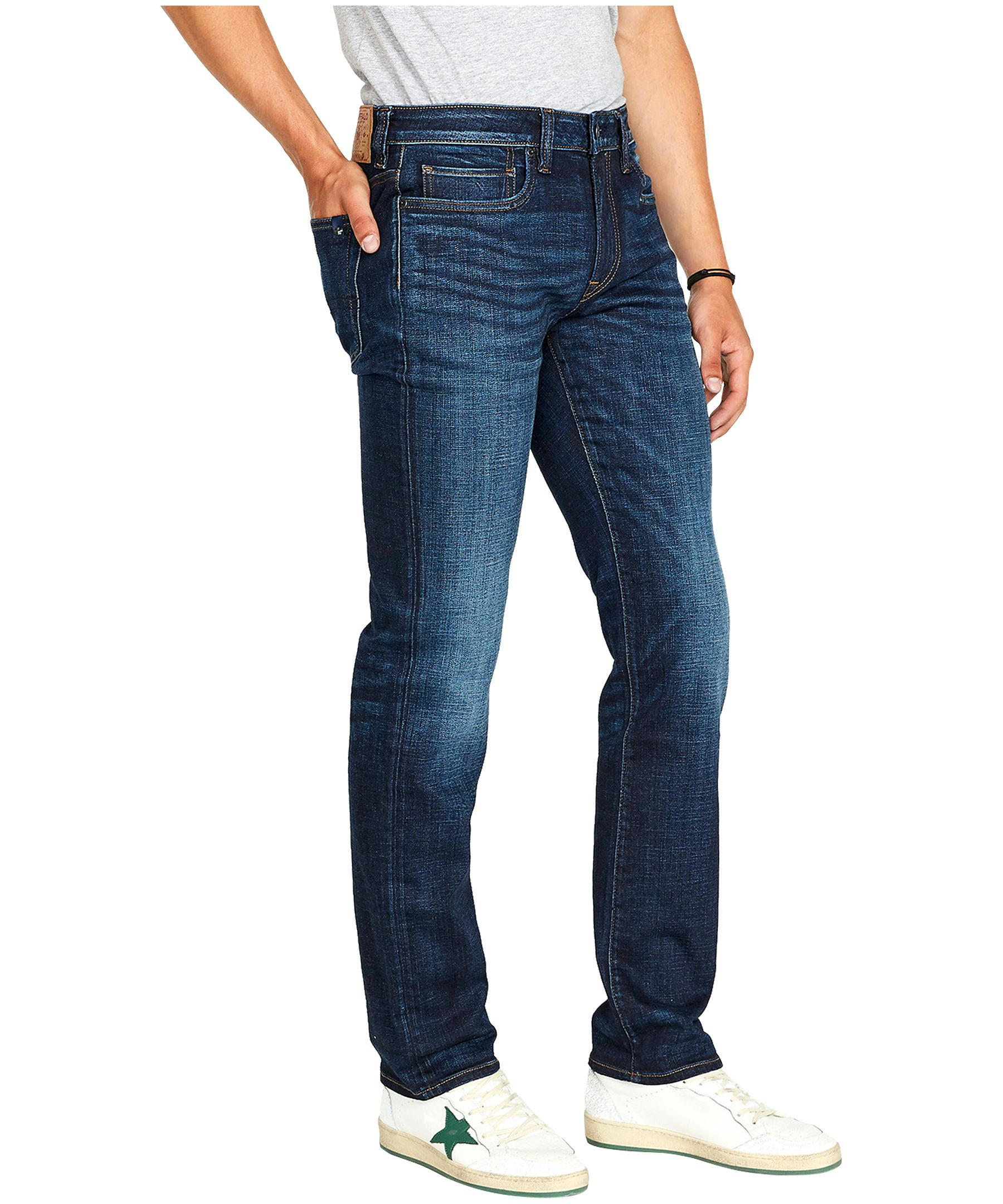 Buffalo Men's Six Straight Leg Stretch Jeans - Dark Wash