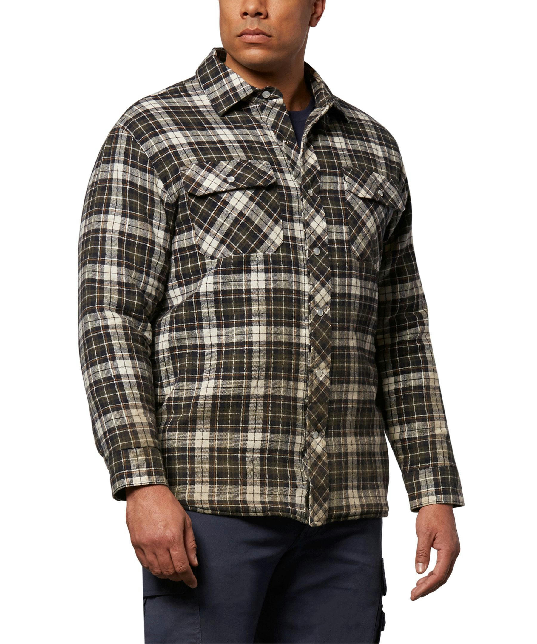 Aggressor Men's Snap-Front Insulated Quilted Flannel Work Shirt