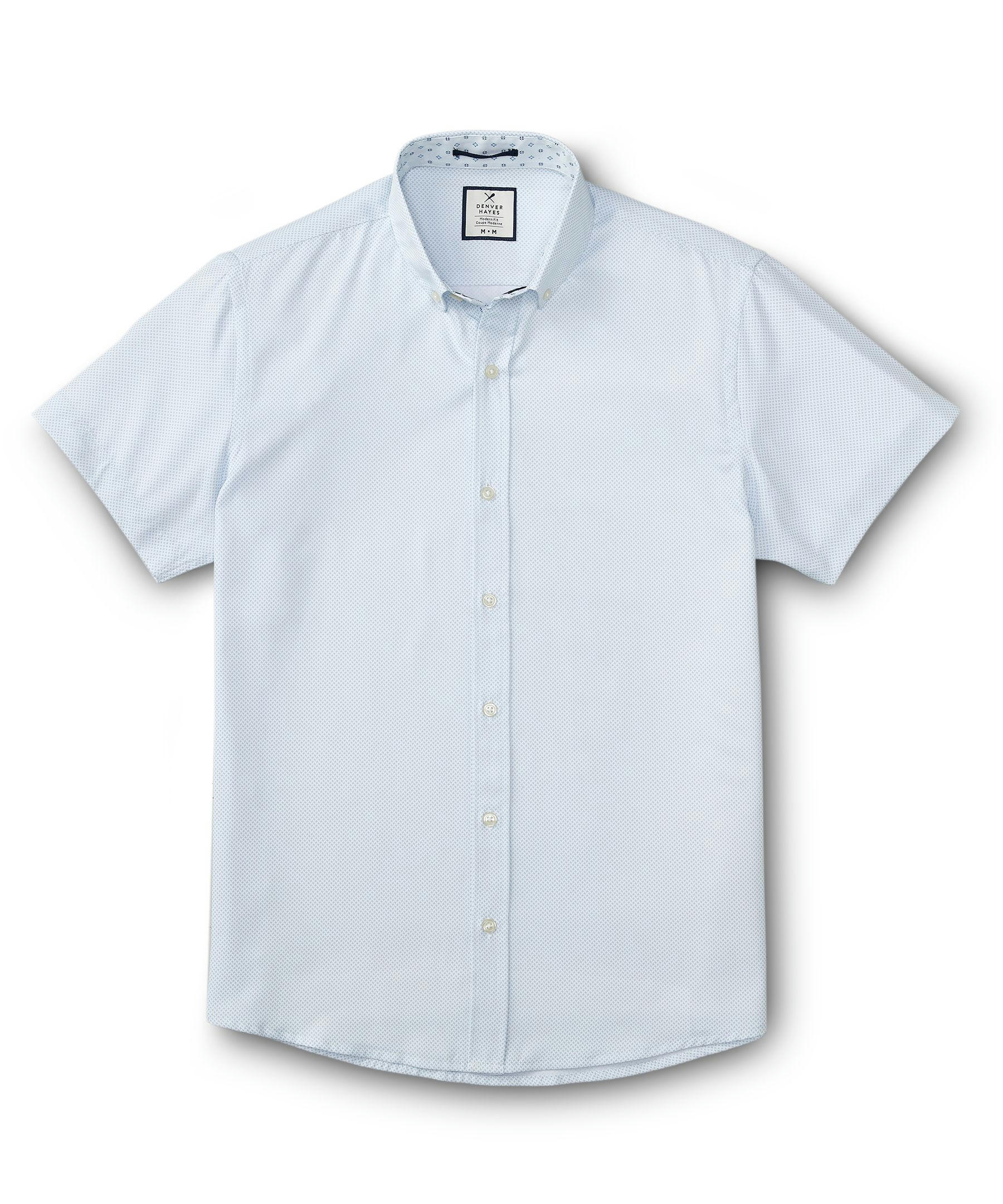 Denver Hayes Men's Hybrid 4-Way Stretch Short Sleeve Commuter Sport Shirt