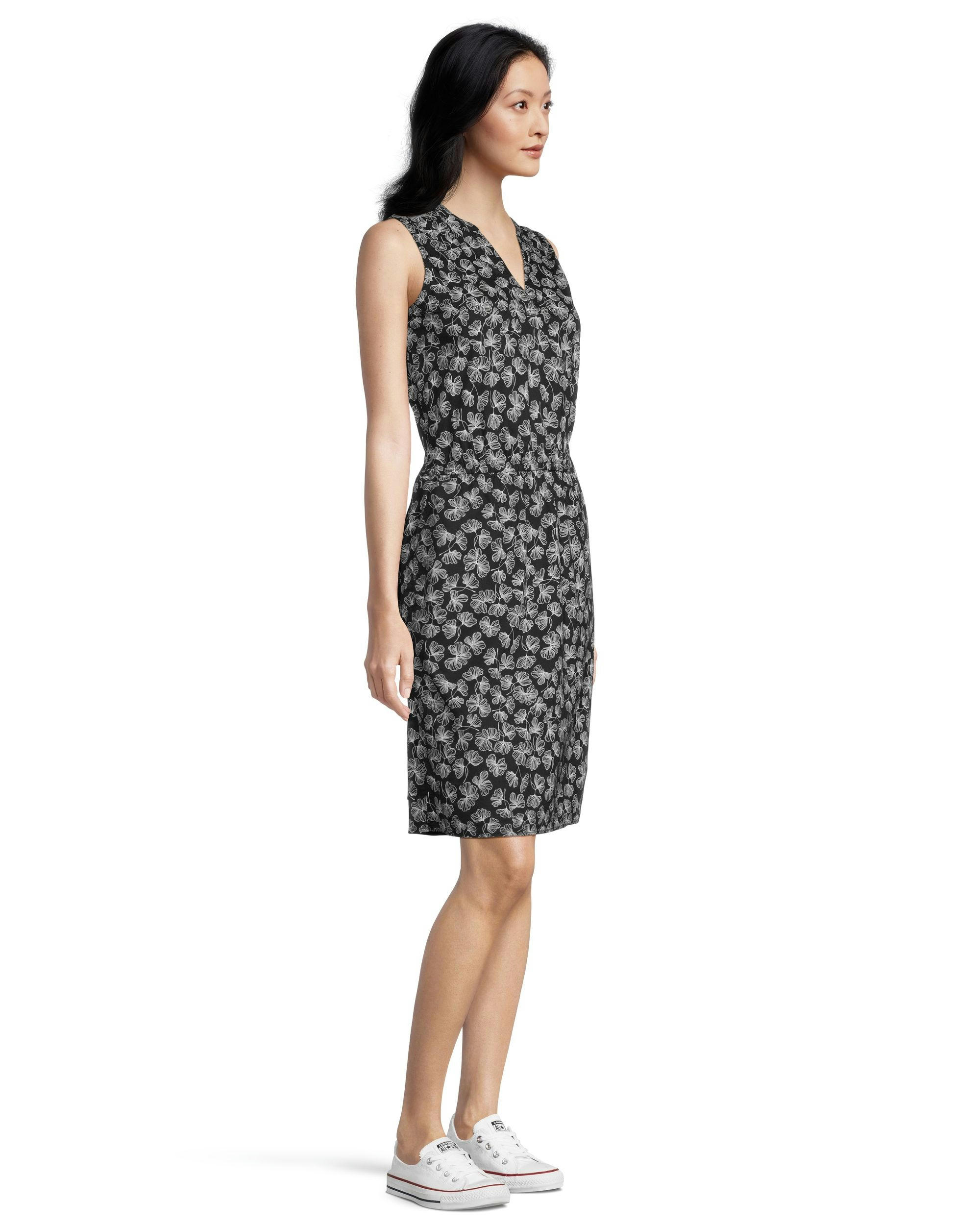 Women's Print Sleeveless V-Neck Dress