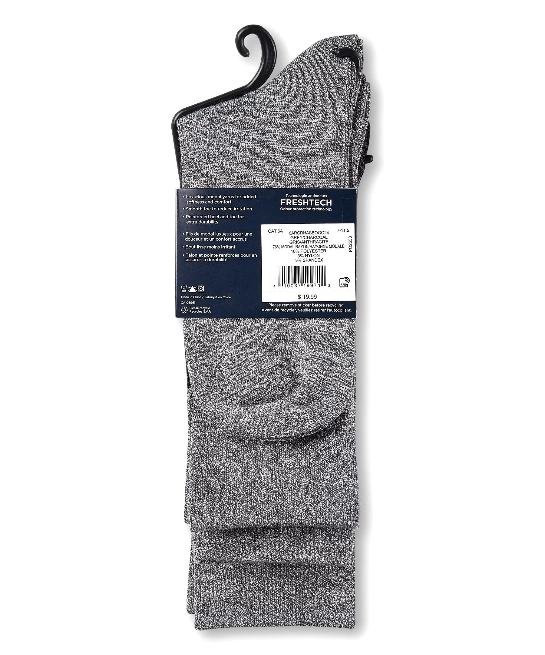 Denver Hayes Men's Casual Crew Socks, 3 Pack