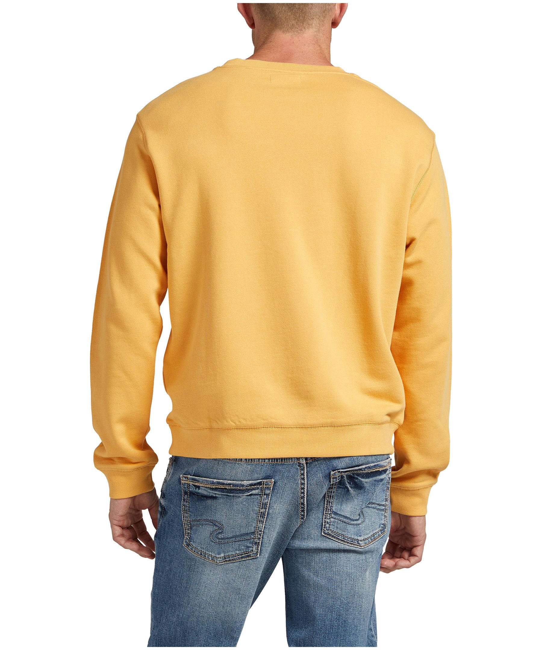 Silver Men's Cotton Fleece Logo Crewneck Sweatshirt