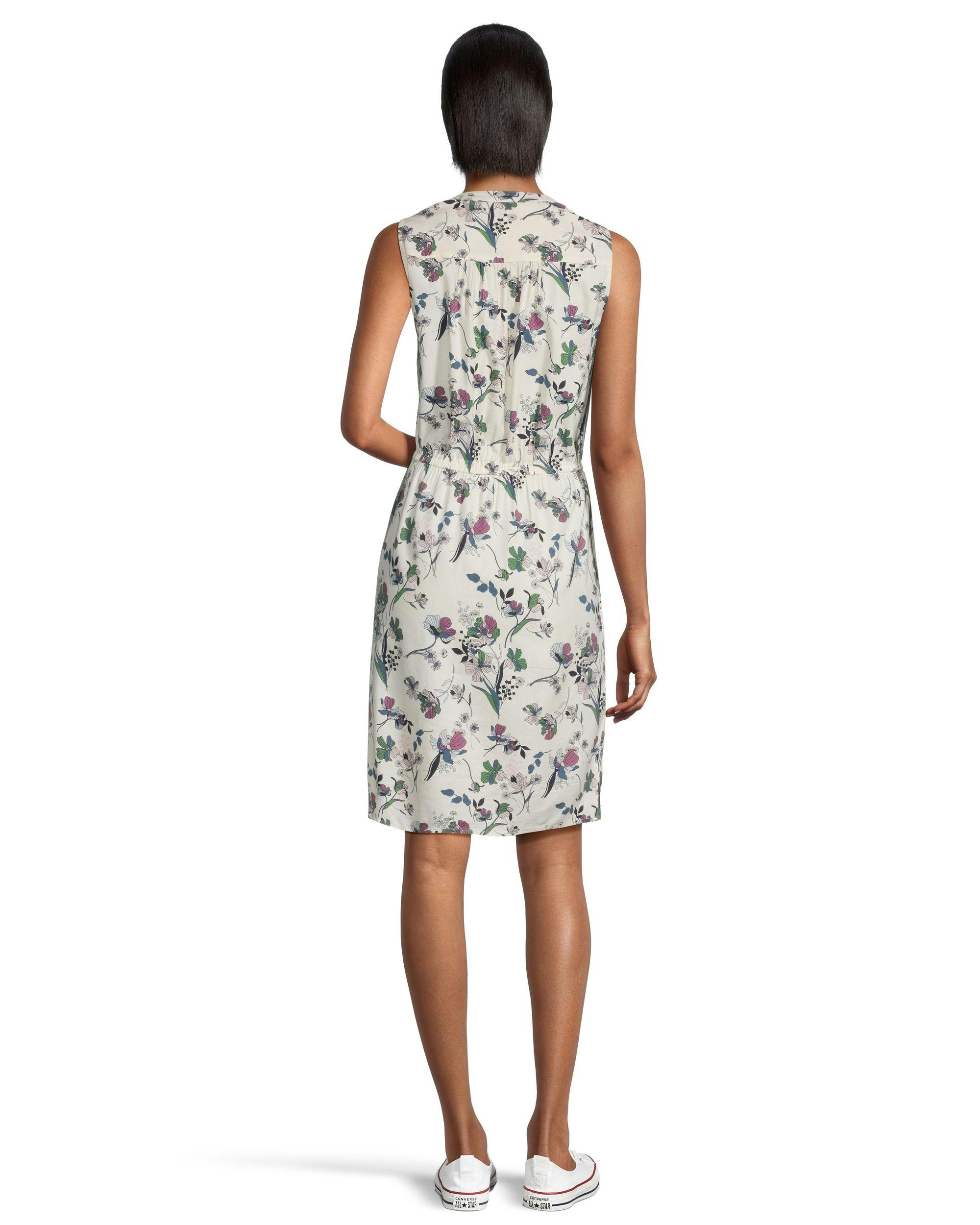 Women's Print Sleeveless V-Neck Dress