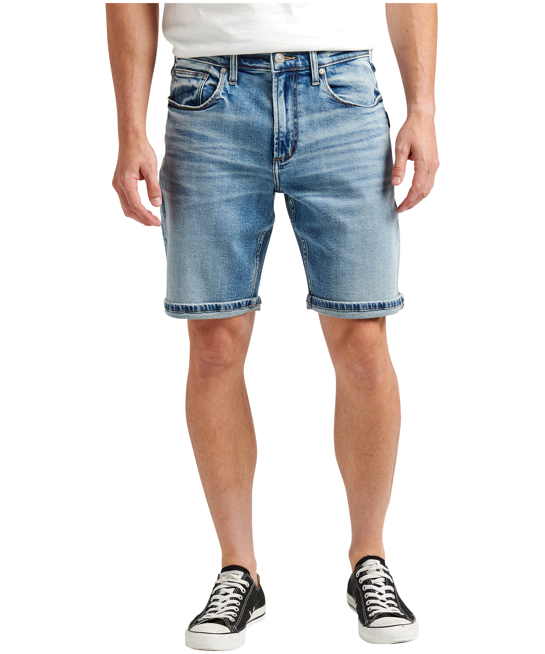 Silver Men's Machray Mid Rise Athletic Fit Comfort Stretch Shorts