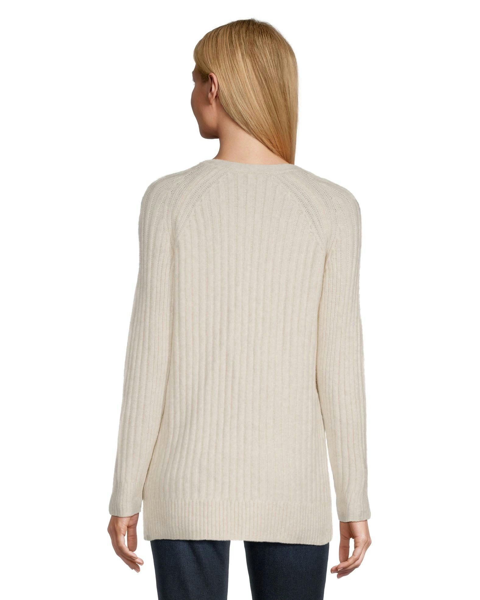 Denver Hayes Women's Luxe Relaxed Fit Ribbed Easy Open Cardigan