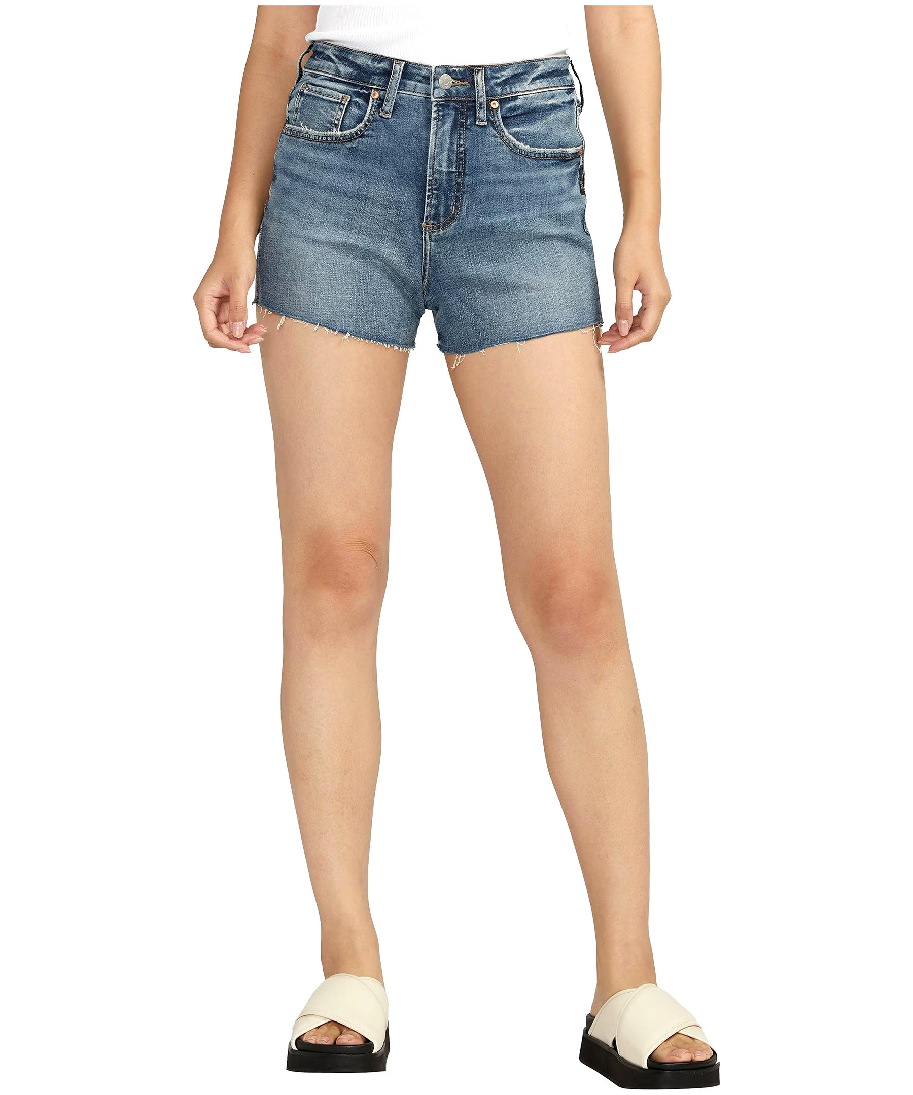 Silver Women's Beau High Rise Boyfriend Fit Shorts
