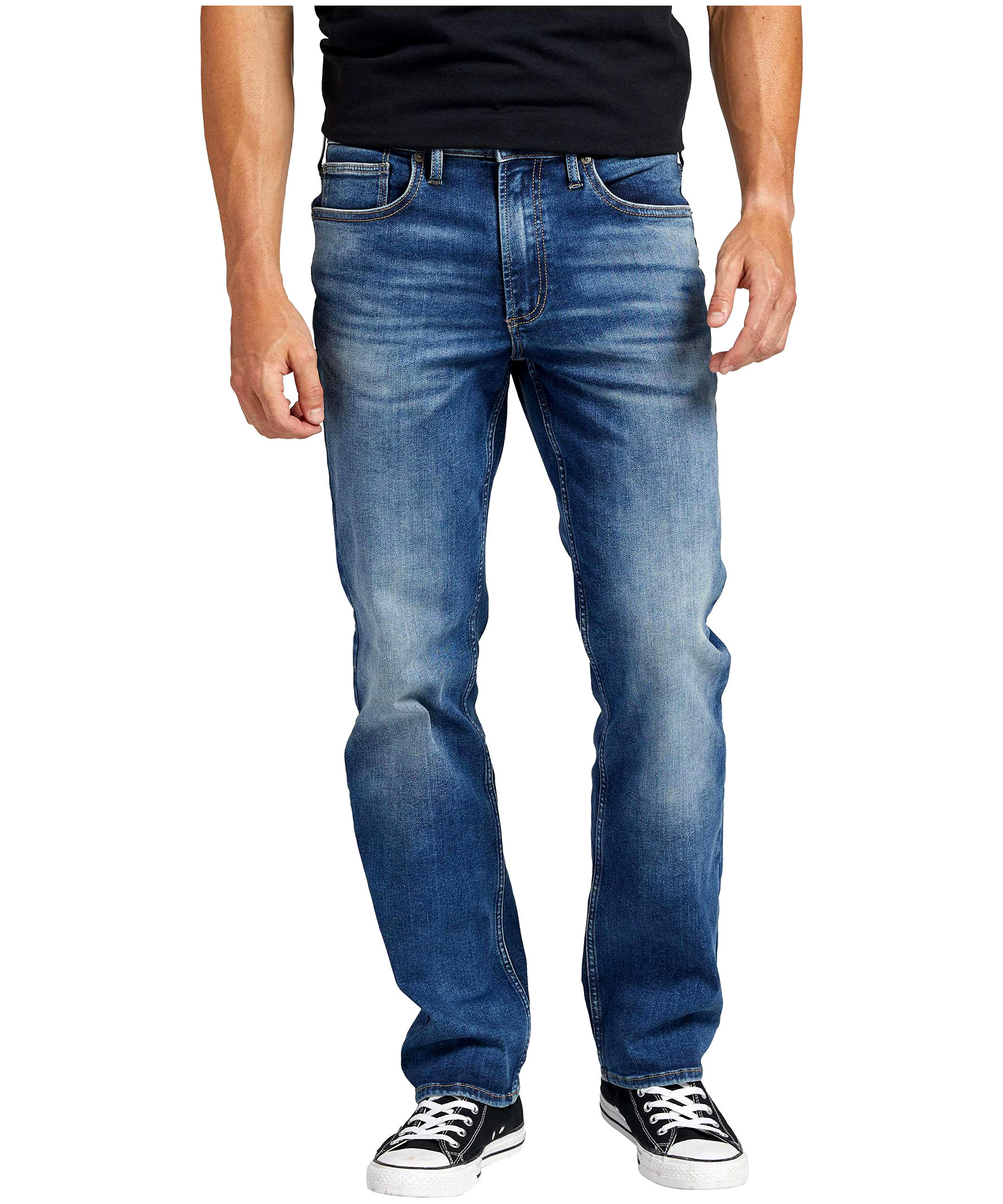 Silver Men's Infinite Relaxed Fit High Rise Straight Leg Stretch Denim Jeans