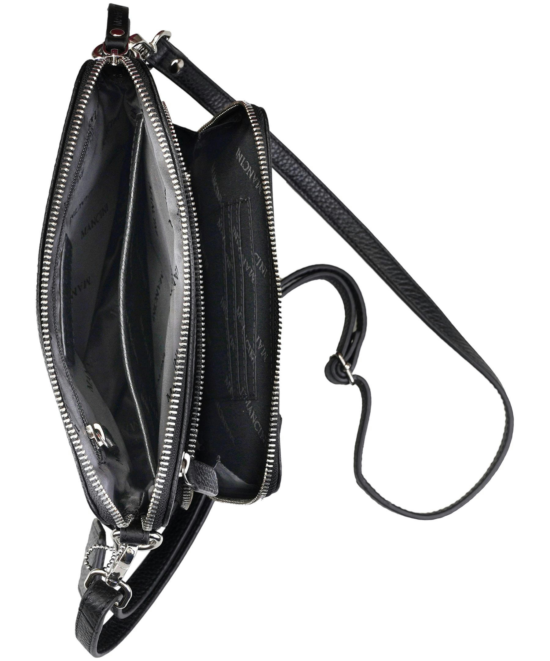 Mancini Leather Goods Women's Pebelled Valerie Small Crossbody Bag