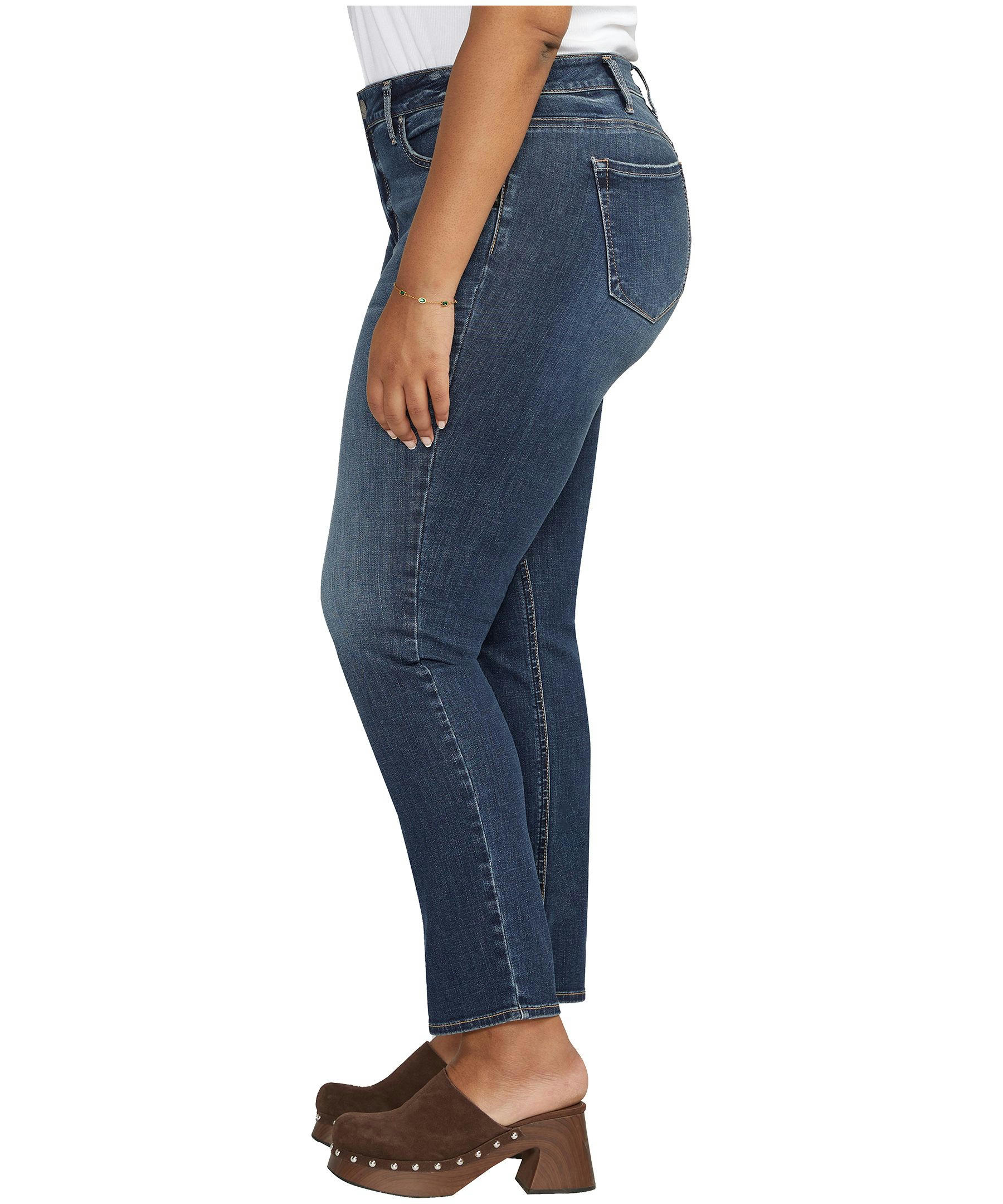 Silver Women's Elyse Midrise Comfort Fit Straight Jeans