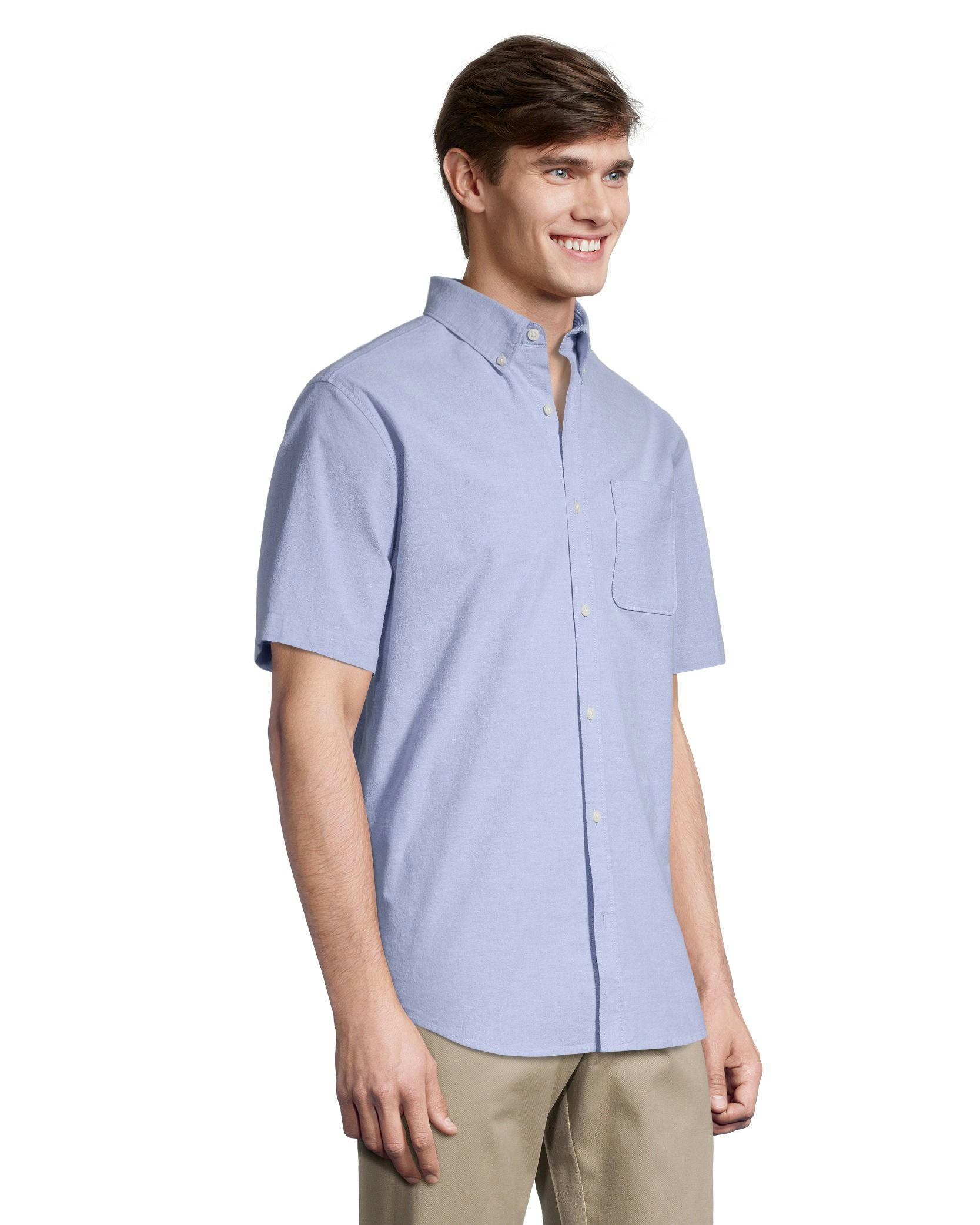 Denver Hayes Men's Classic Fit Short Sleeve Casual Oxford Shirt