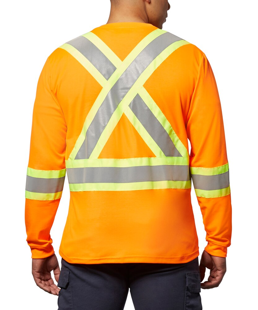Dakota WorkPro Series Men's Class 2 Hi Vis Long Sleeve Lined Crewneck Work T Shirt