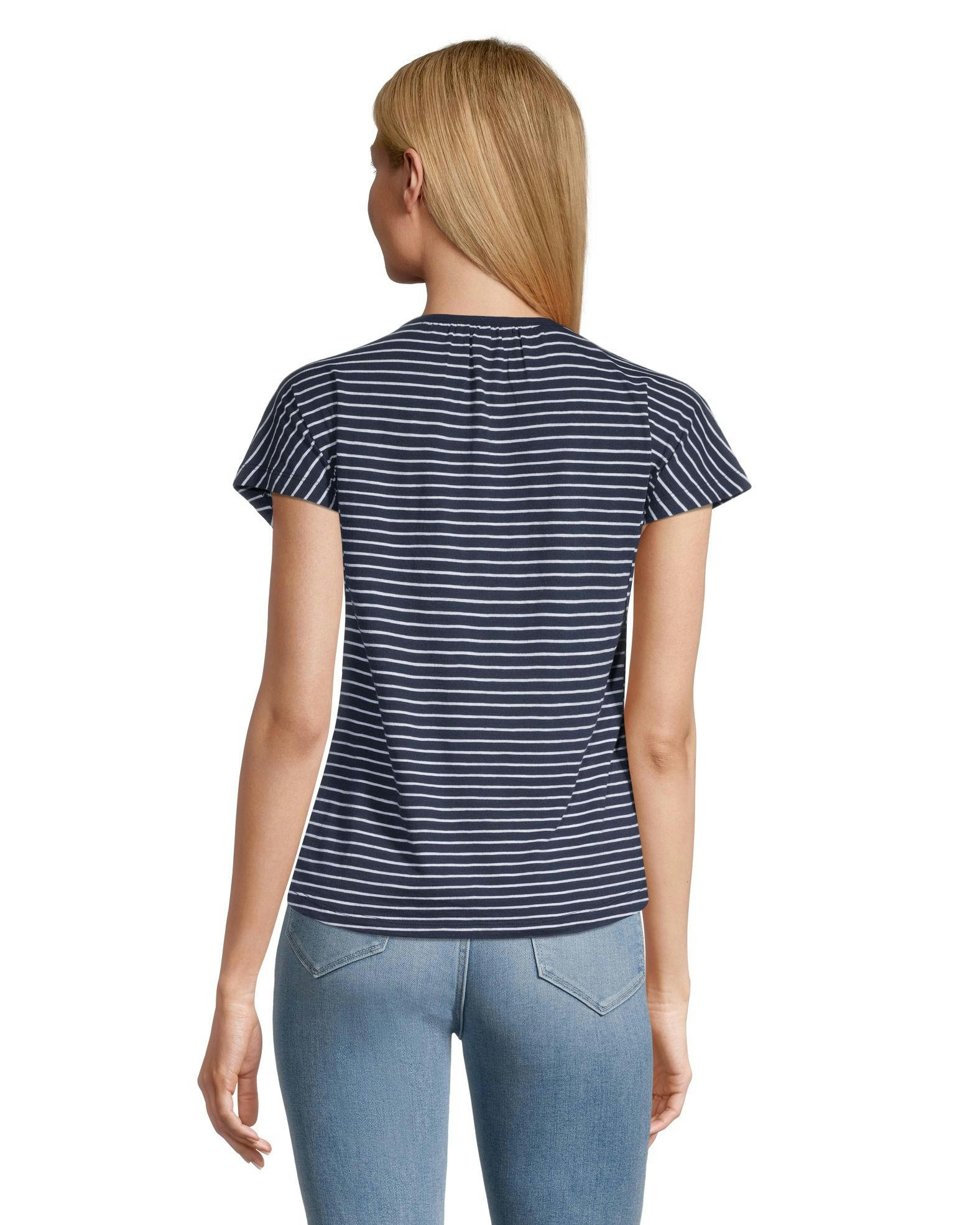 Women's Gathered Y-Neck Henley Top