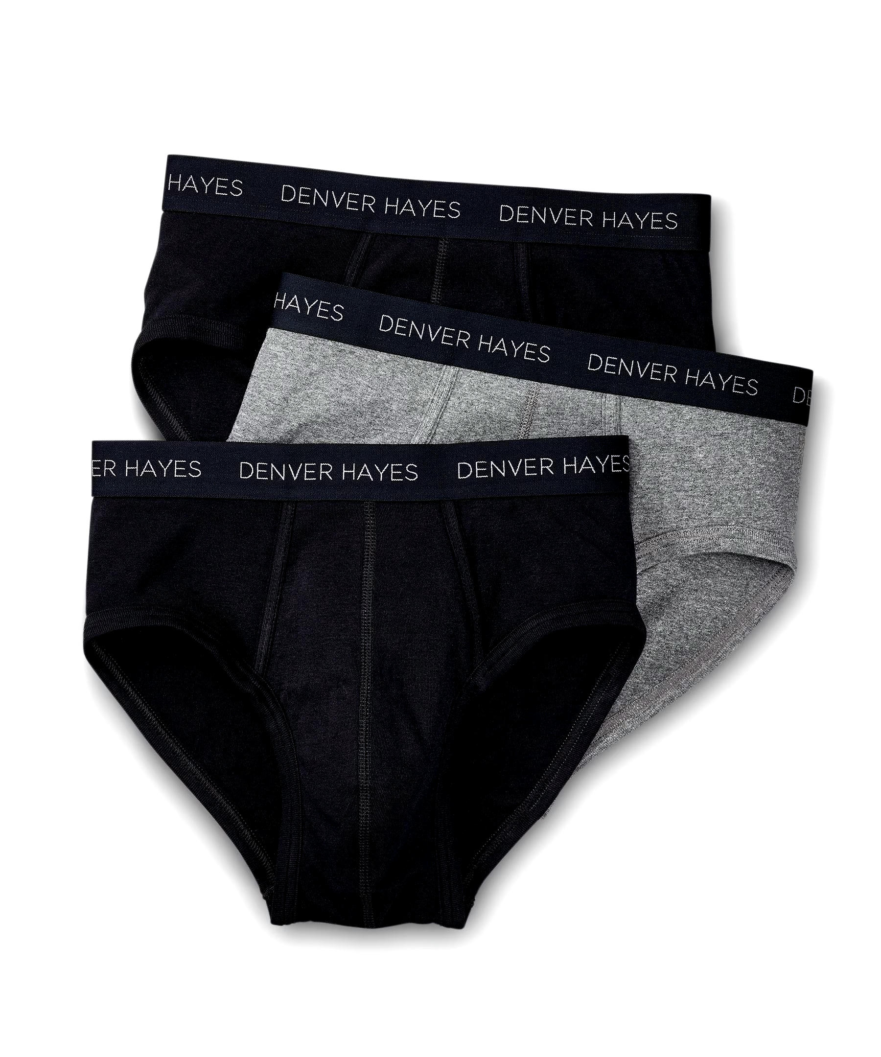 Denver Hayes Men's Classic 3 Pack Cotton Underwear Modern Briefs