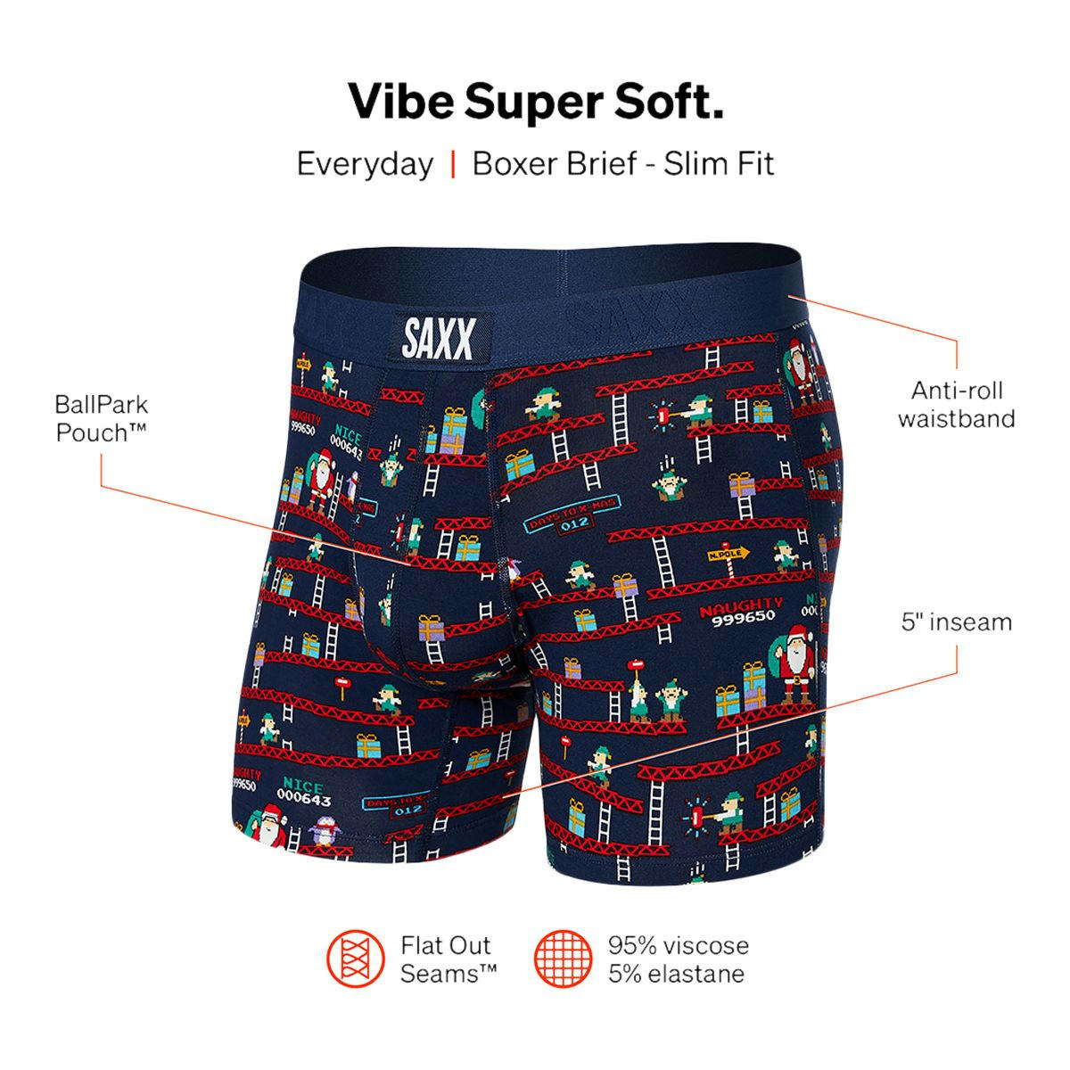 SAXX Vibe Men's Boxer Brief, Underwear, Breathable, Modern Fit