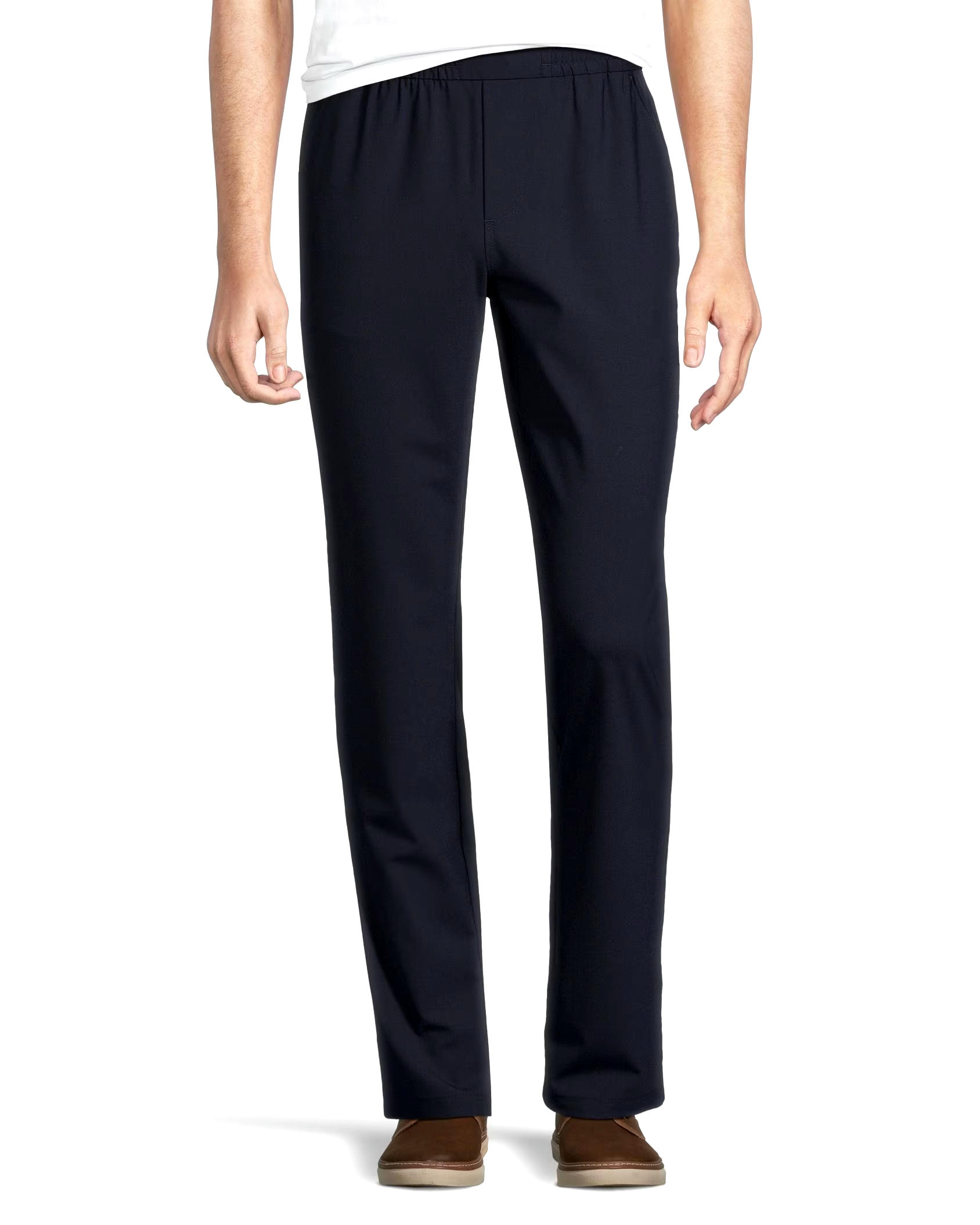 DENVER HAYES Men's Slim Fit Stretch Waist Wool Pull-On Hybrid Pants