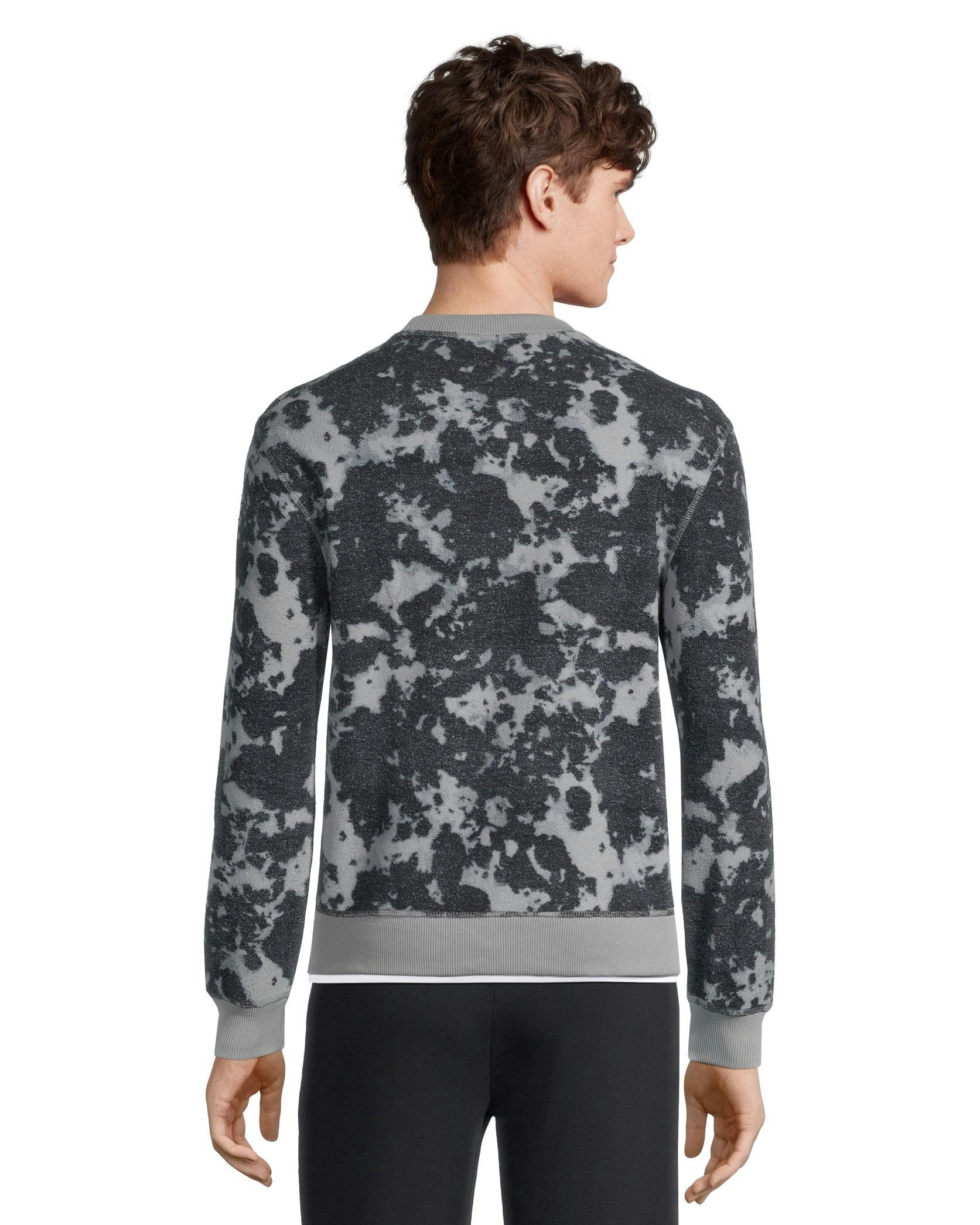 Matrix Stretch Terry Reverse Print Crewneck Mid-Layer Top