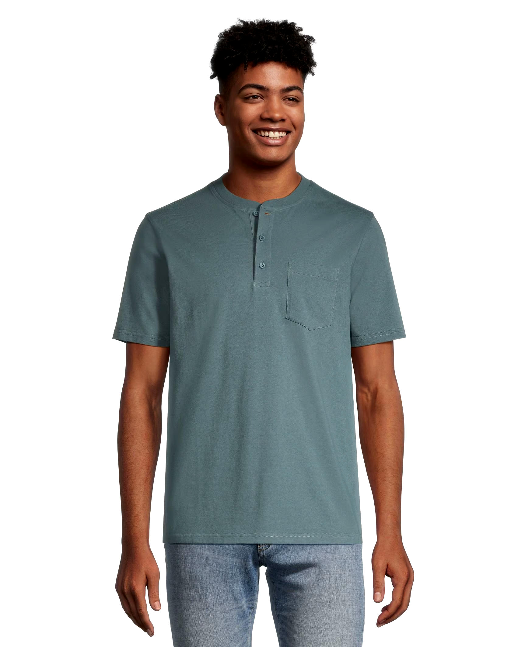 Men's 50 Wash Short Sleeve Classic Fit Henley Shirt