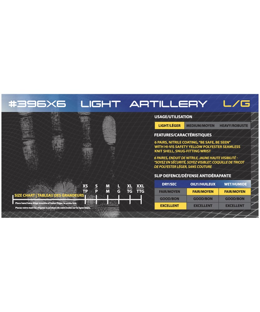 John Watson Men's Hi-Vis Nitrile Coated Polyester Gloves with Textured Grip 6 Pack