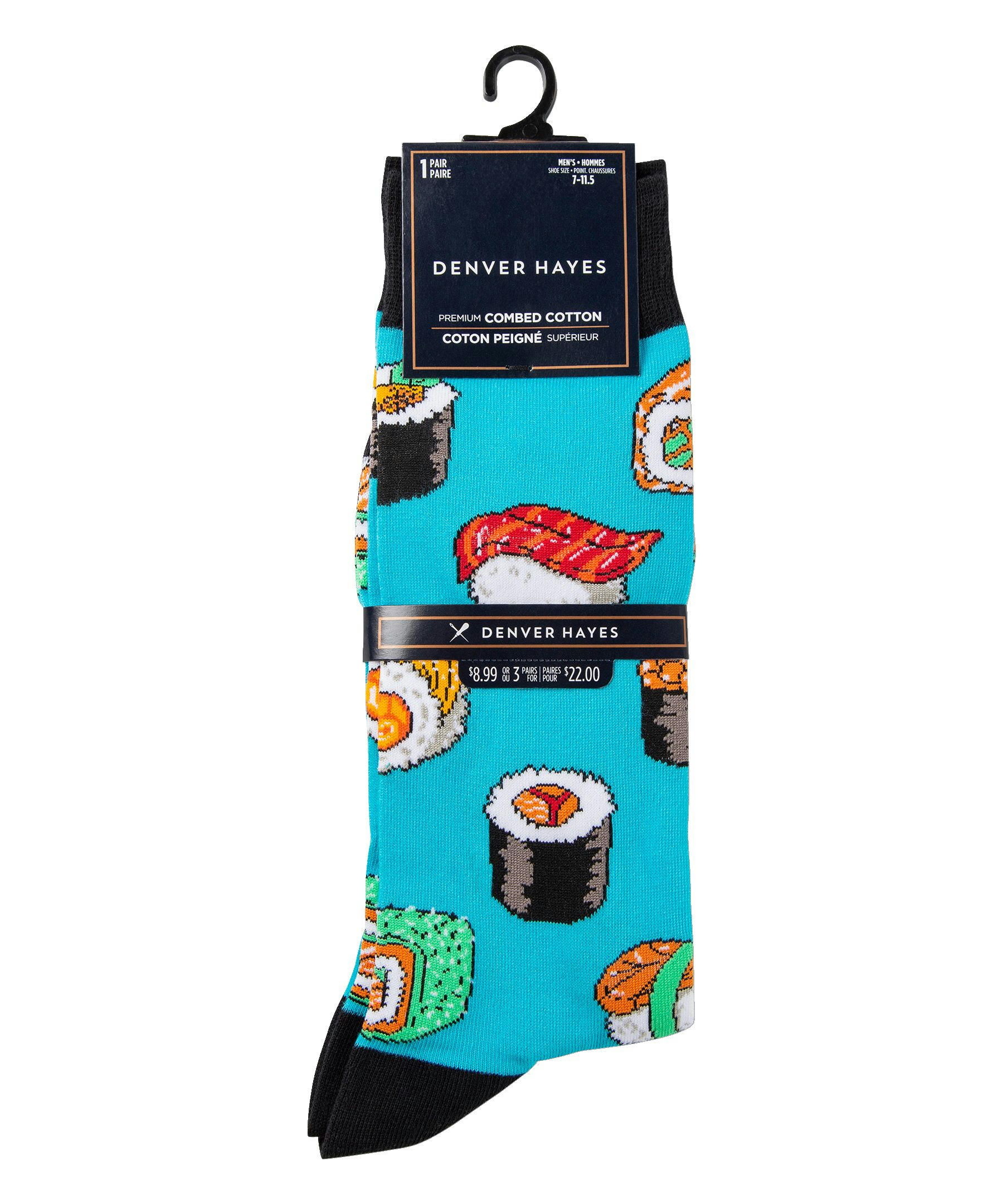 Denver Hayes Men's Novelty Food Pattern Crew Socks