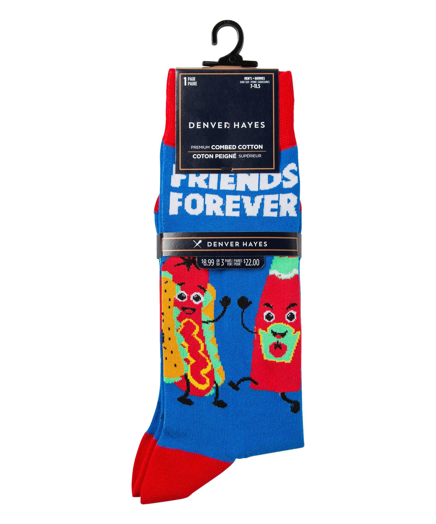 Denver Hayes Men's Novelty Food Pattern Crew Socks
